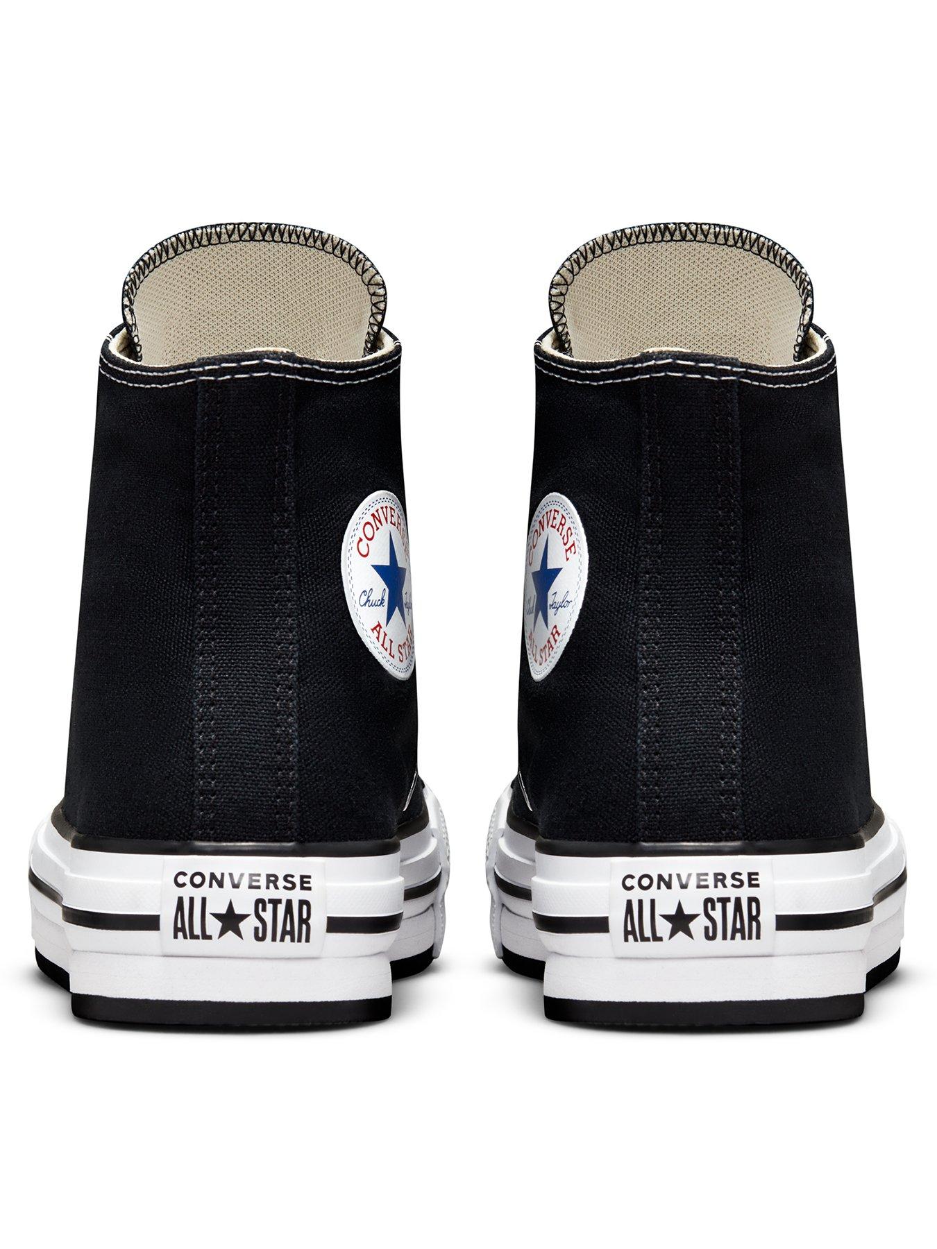 Image 2 of 7 of Converse Junior Girls Eva Lift Canvas Hi Top Trainers - Black