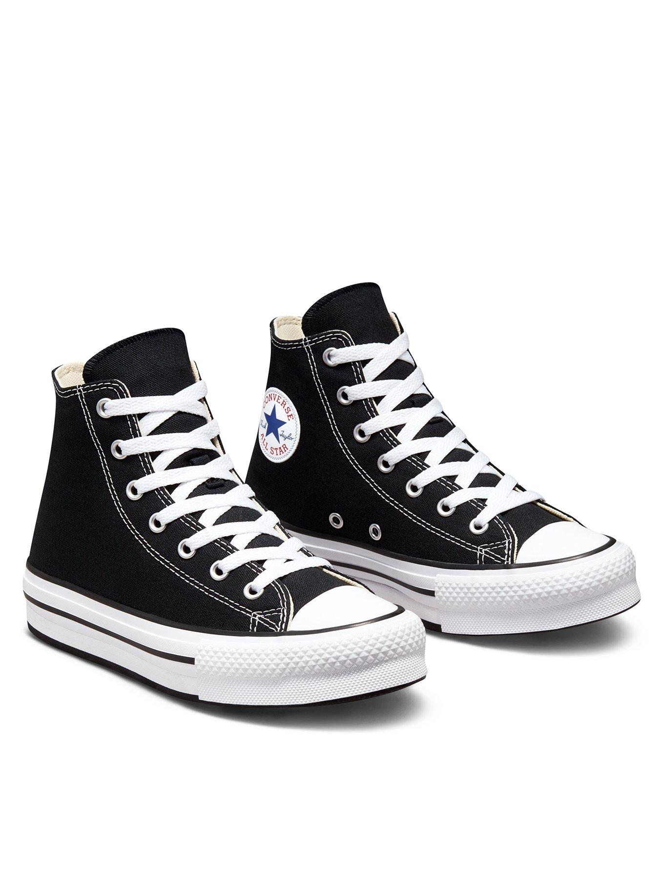 Image 3 of 7 of Converse Junior Girls Eva Lift Canvas Hi Top Trainers - Black