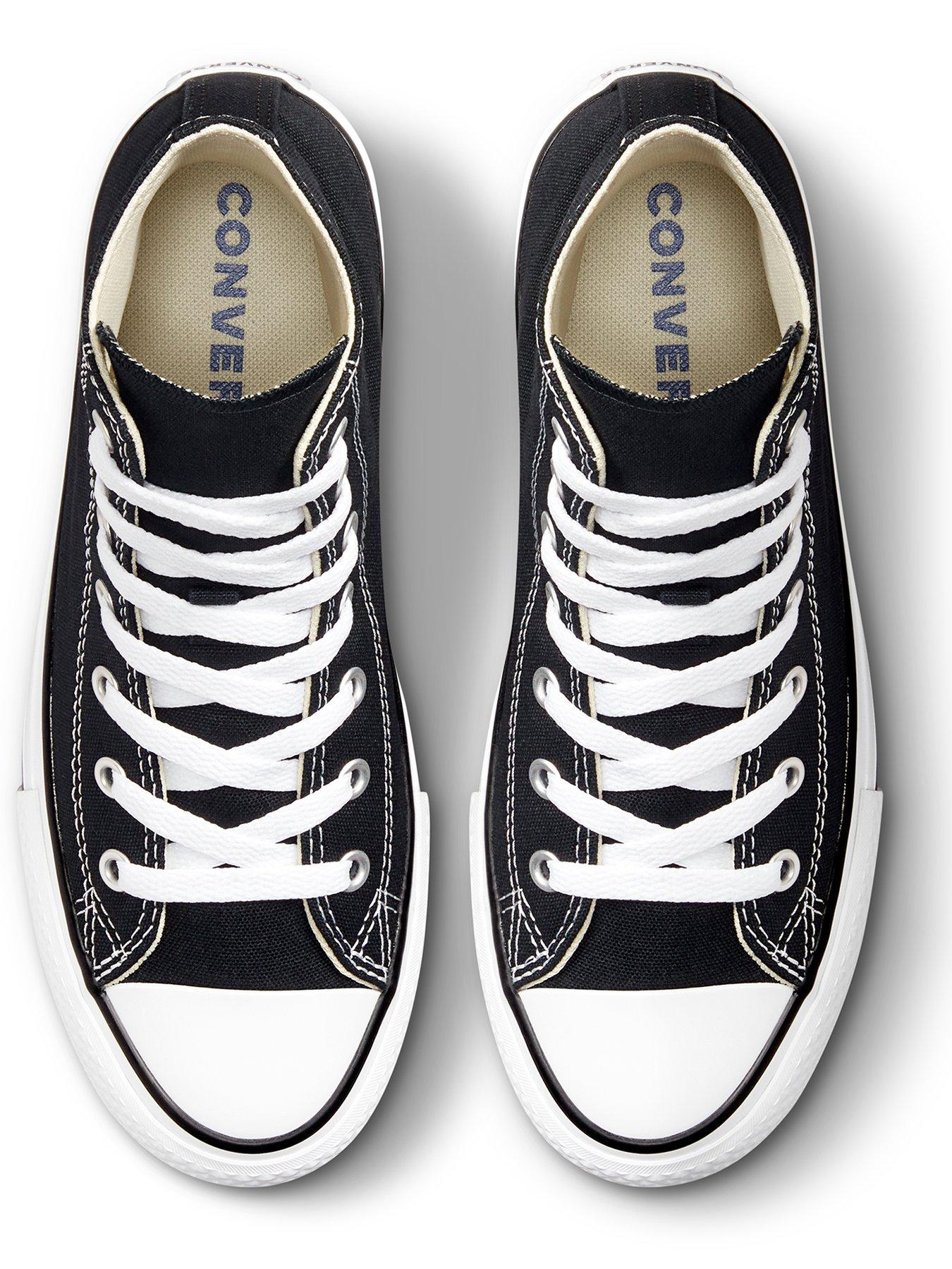 Image 4 of 7 of Converse Junior Girls Eva Lift Canvas Hi Top Trainers - Black
