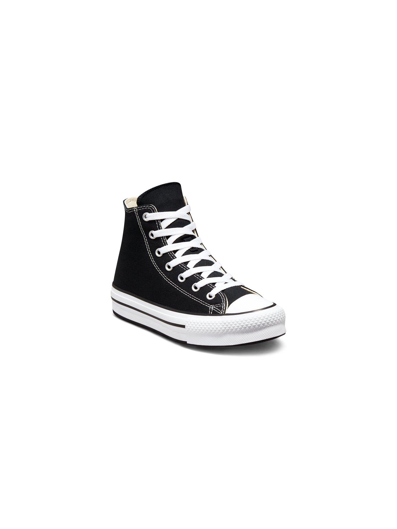 Image 6 of 7 of Converse Junior Girls Eva Lift Canvas Hi Top Trainers - Black