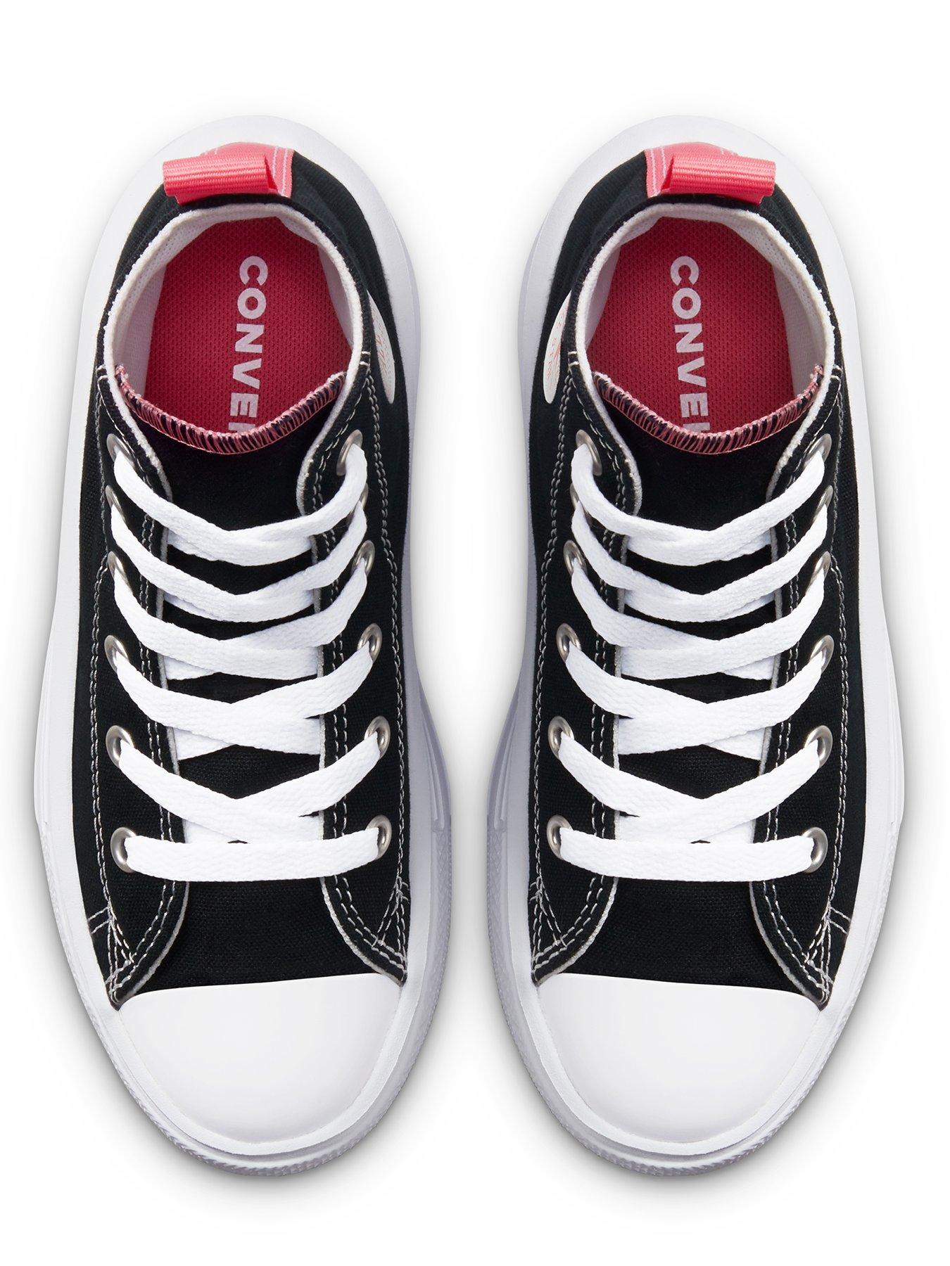 Image 4 of 6 of Converse Kids Girls Move Canvas Hi Top Trainers - Black/Pink