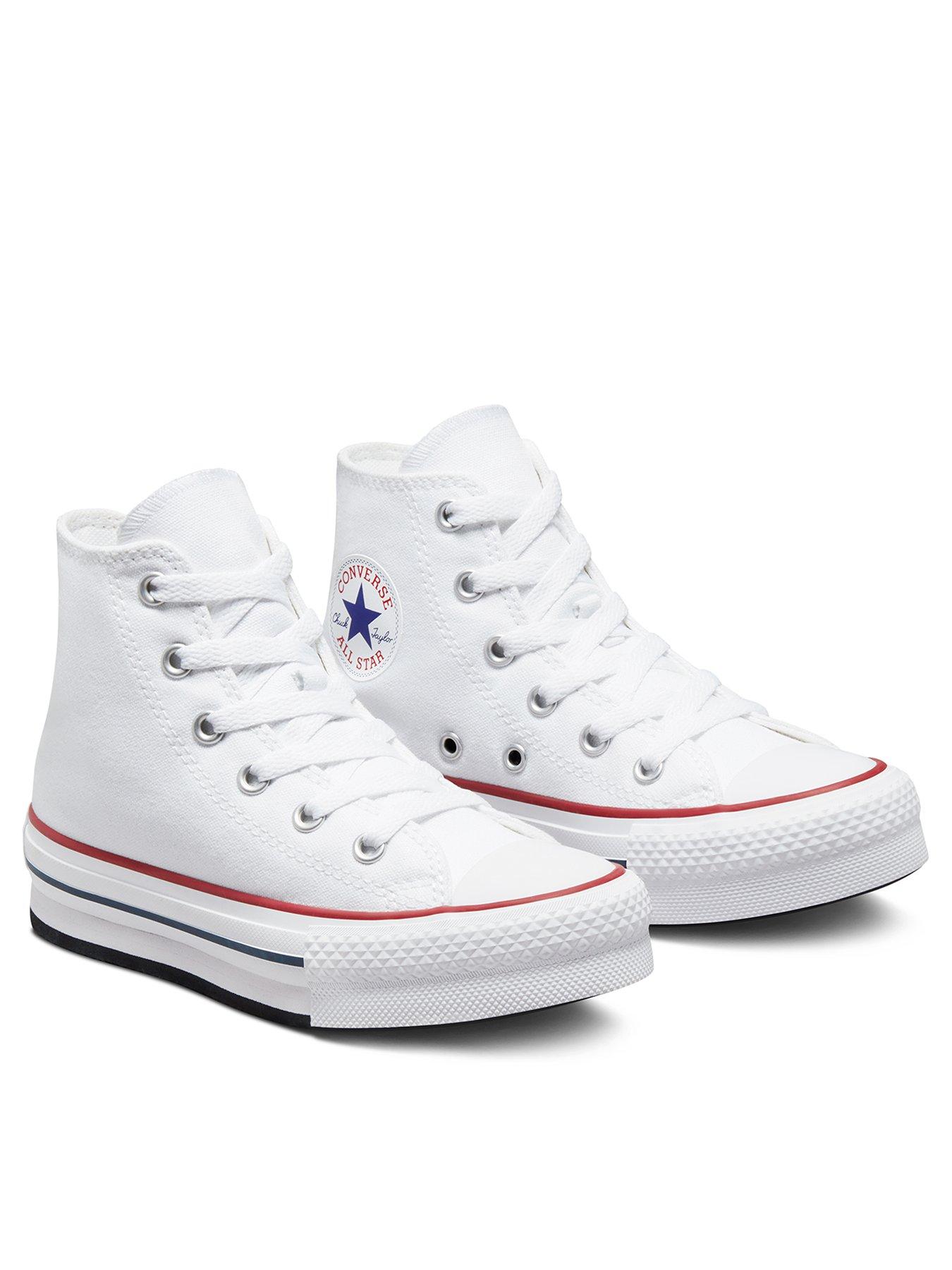 Image 2 of 4 of Converse Kids Girls Eva Lift Canvas Hi Top Trainers - White