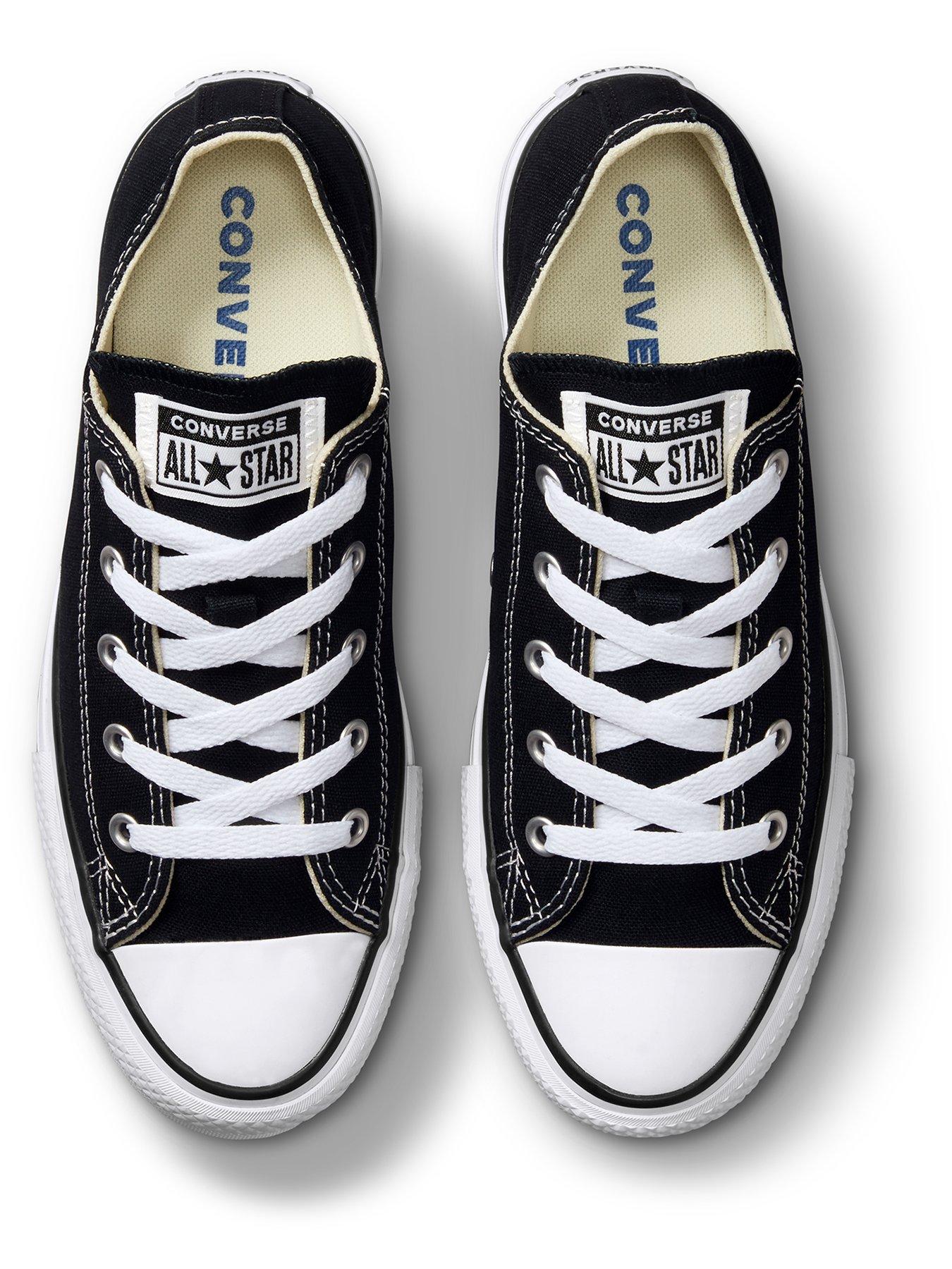 Image 4 of 7 of Converse Junior Girls Eva Lift Canvas Platform Ox Trainers - Black - Black/White