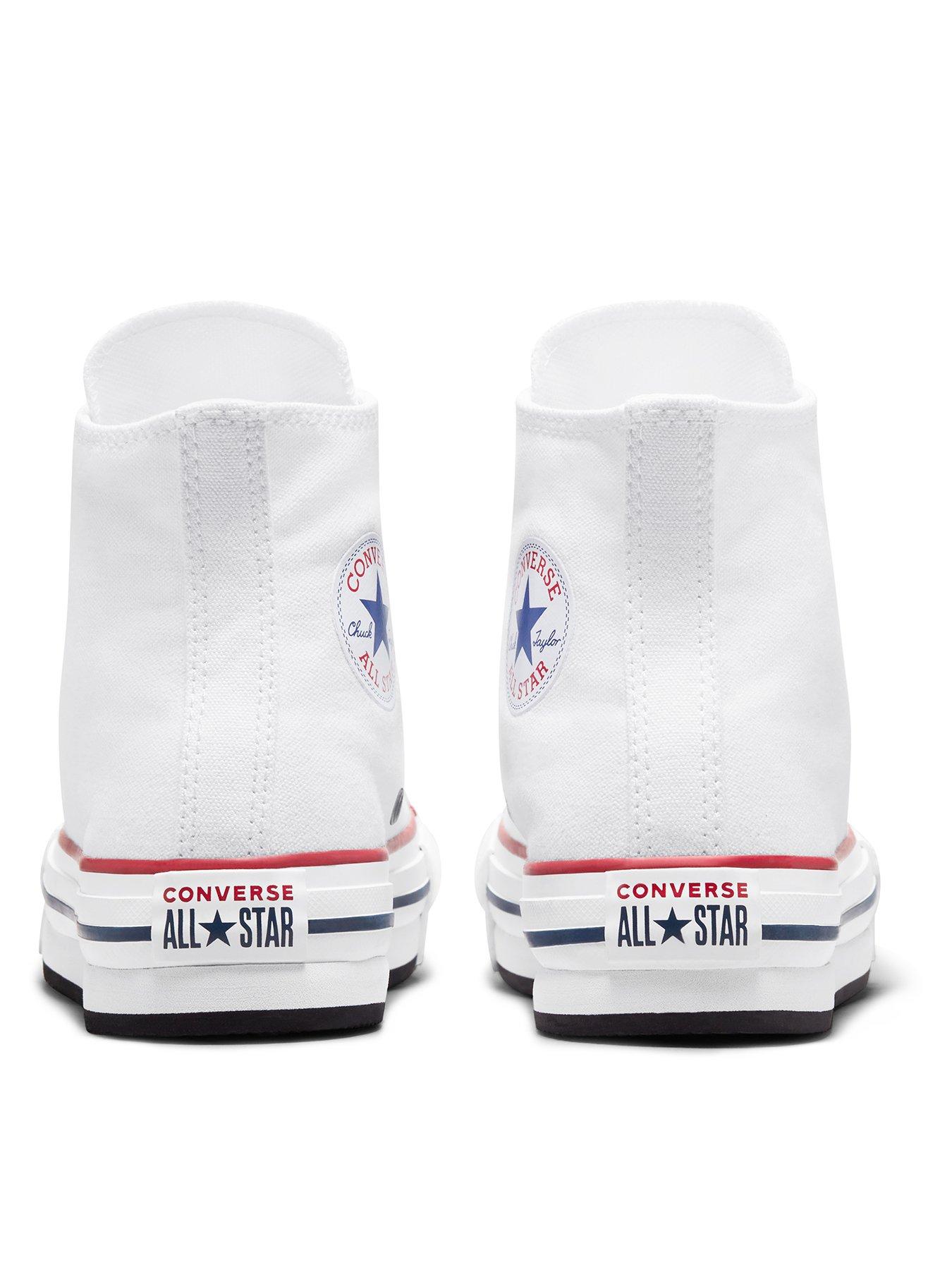 Image 2 of 7 of Converse Junior Girls Eva Lift Canvas Hi Top Trainers - White