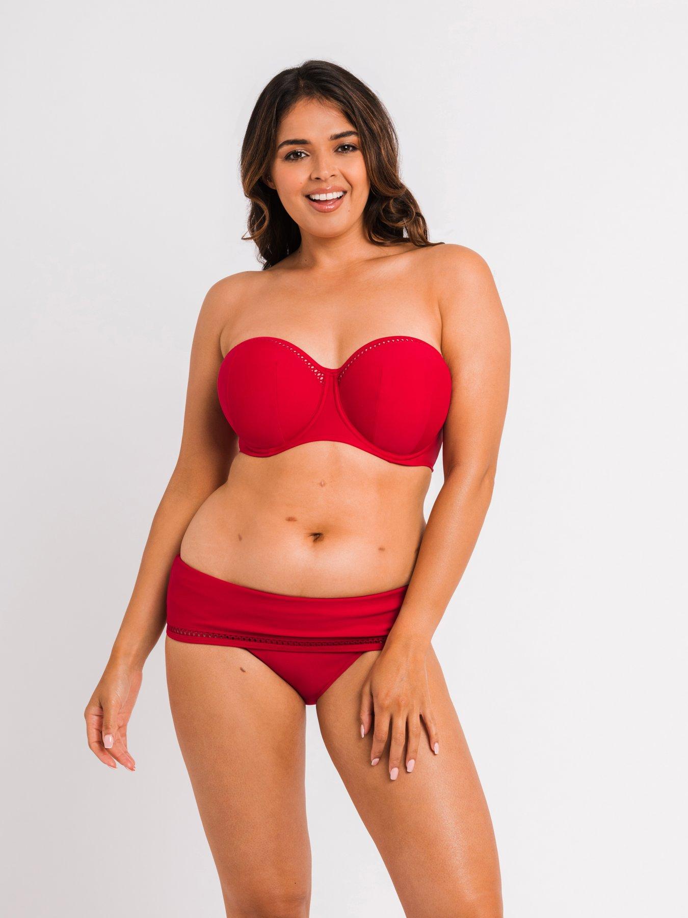 curvy-kate-first-class-bandeau-bikini-top-red