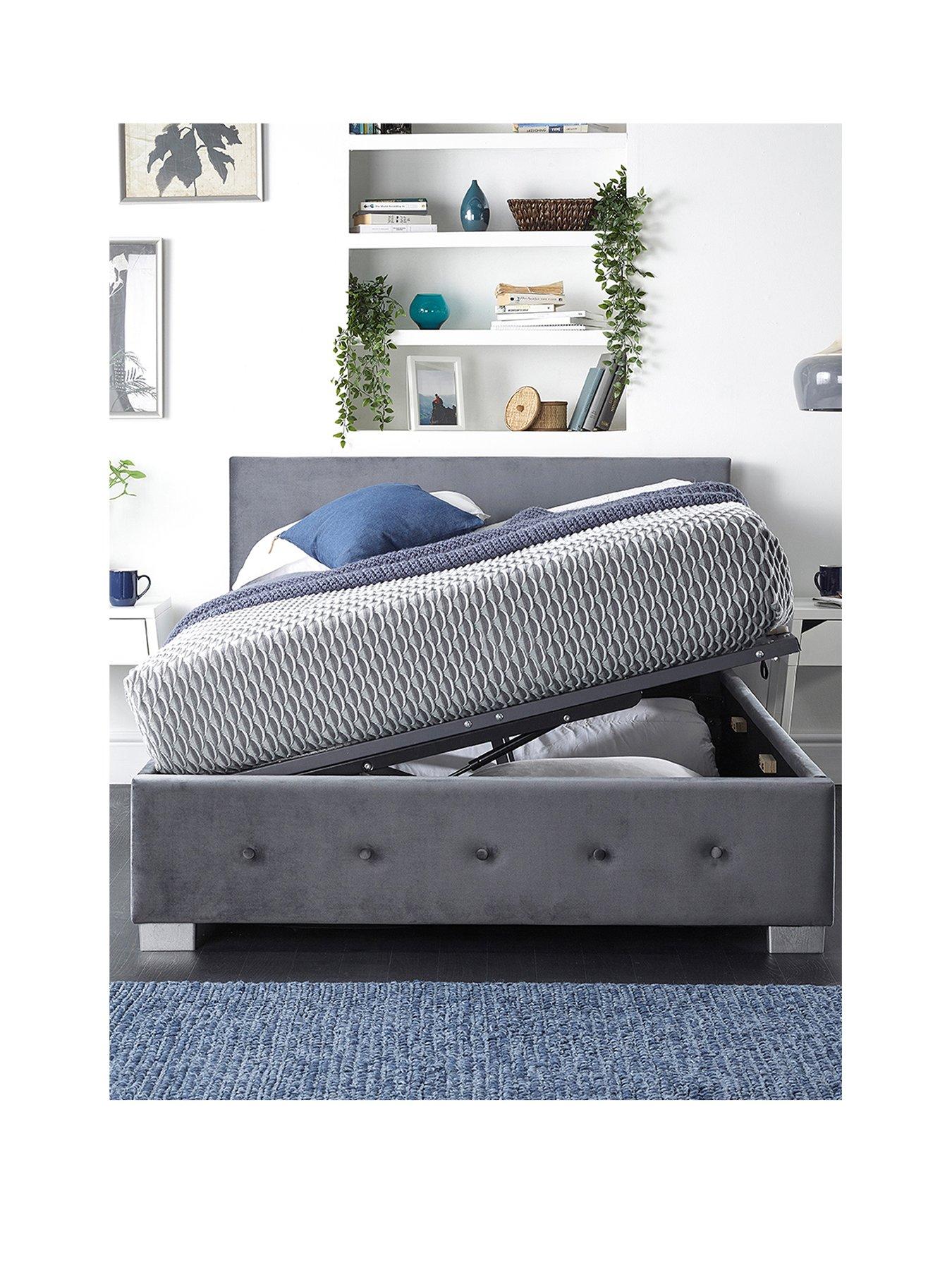Aspire Plush Velvet Side Opening Ottoman Bed Frame
