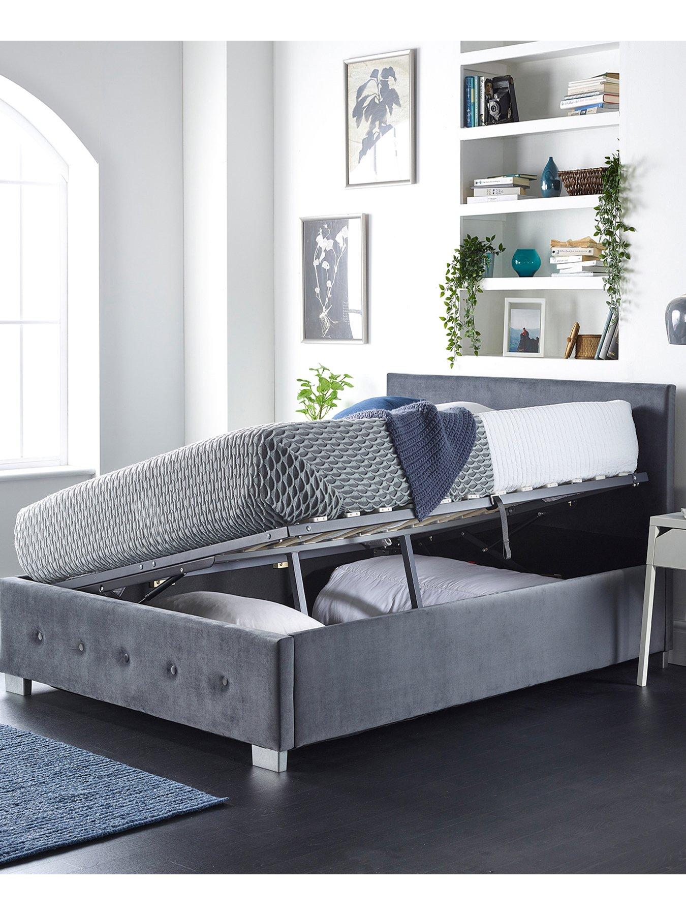 Image 4 of 5 of Aspire Plush Velvet Side Opening Ottoman Bed Frame