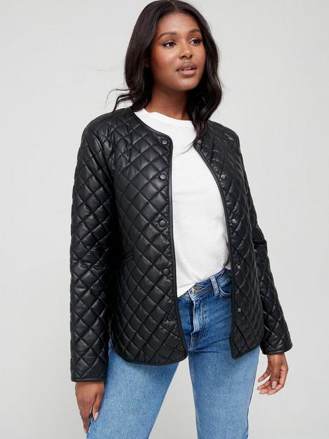 v-by-very-collarless-faux-leather-shacket-black