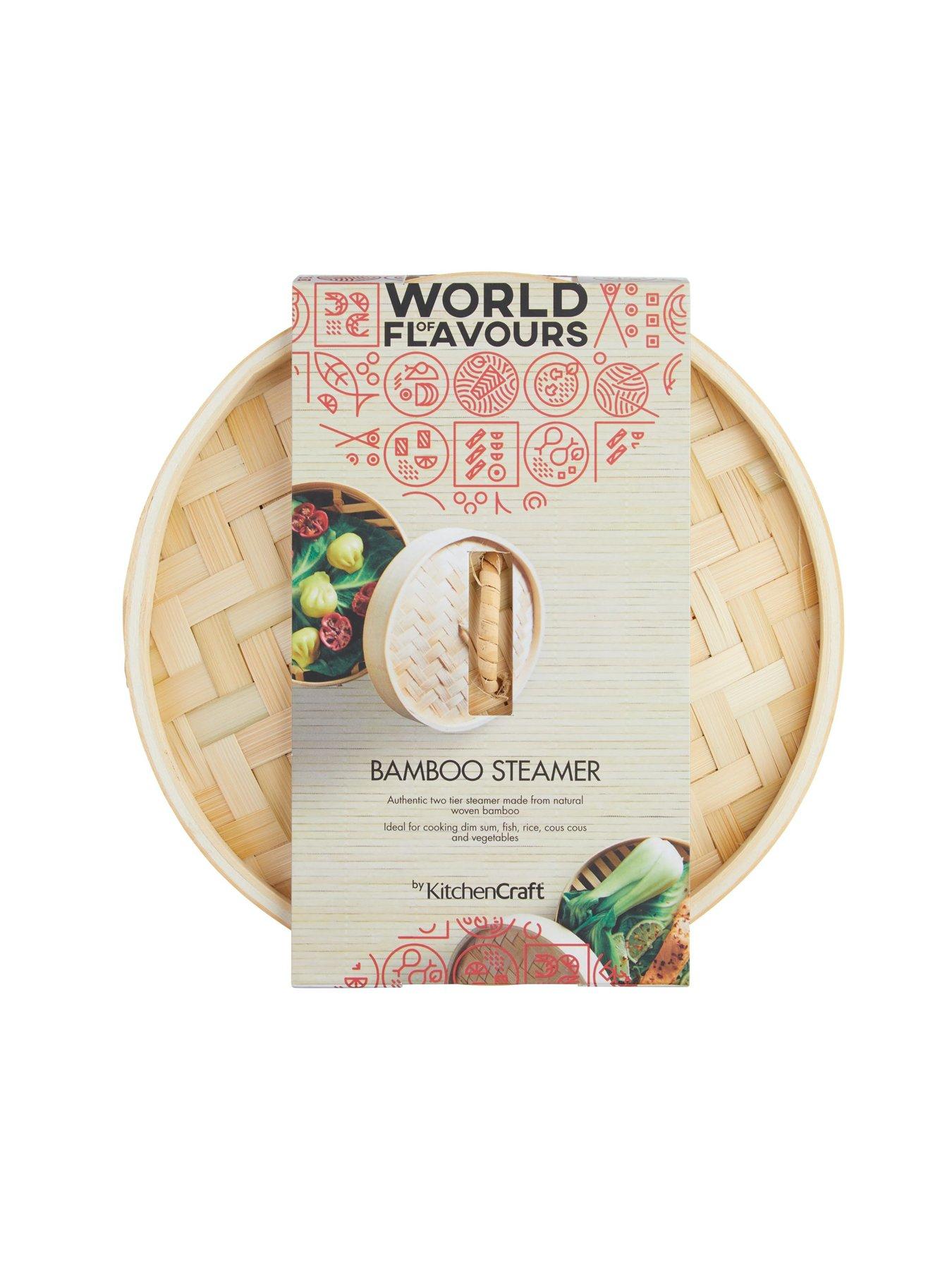 kitchencraft-world-of-flavours-oriental-two-tier-bamboo-steamer-and-lidback