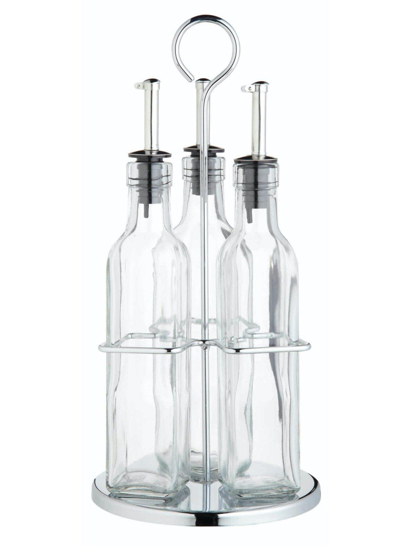 Image 3 of 4 of KitchenCraft World Of Flavours Italian Three Bottle Oil And Vinegar Set With Stand