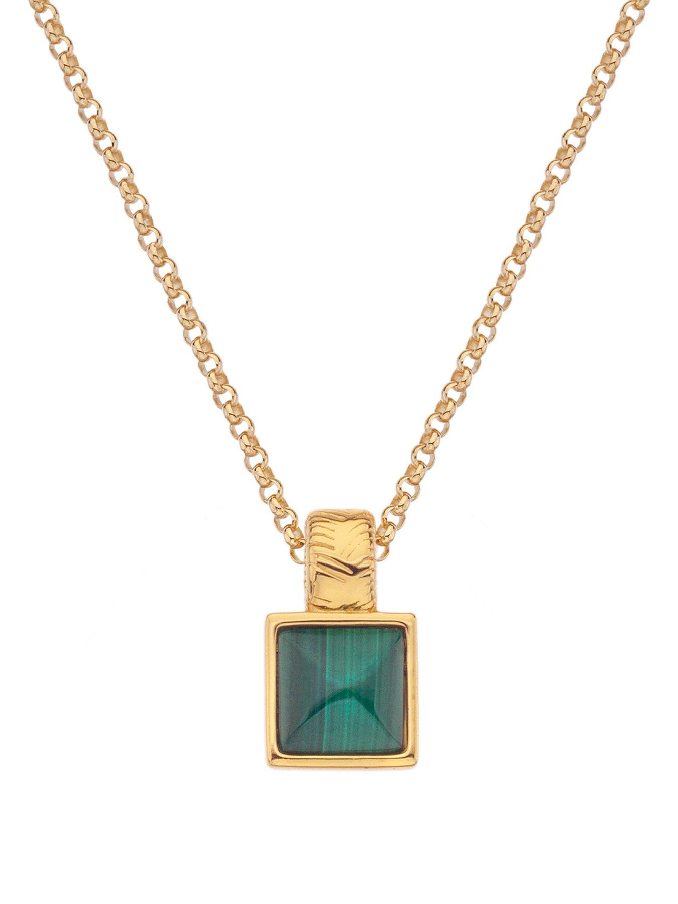 Image of Hot Diamonds Hot Diamonds X Jac Jossa Revive Malachite Square Pendant