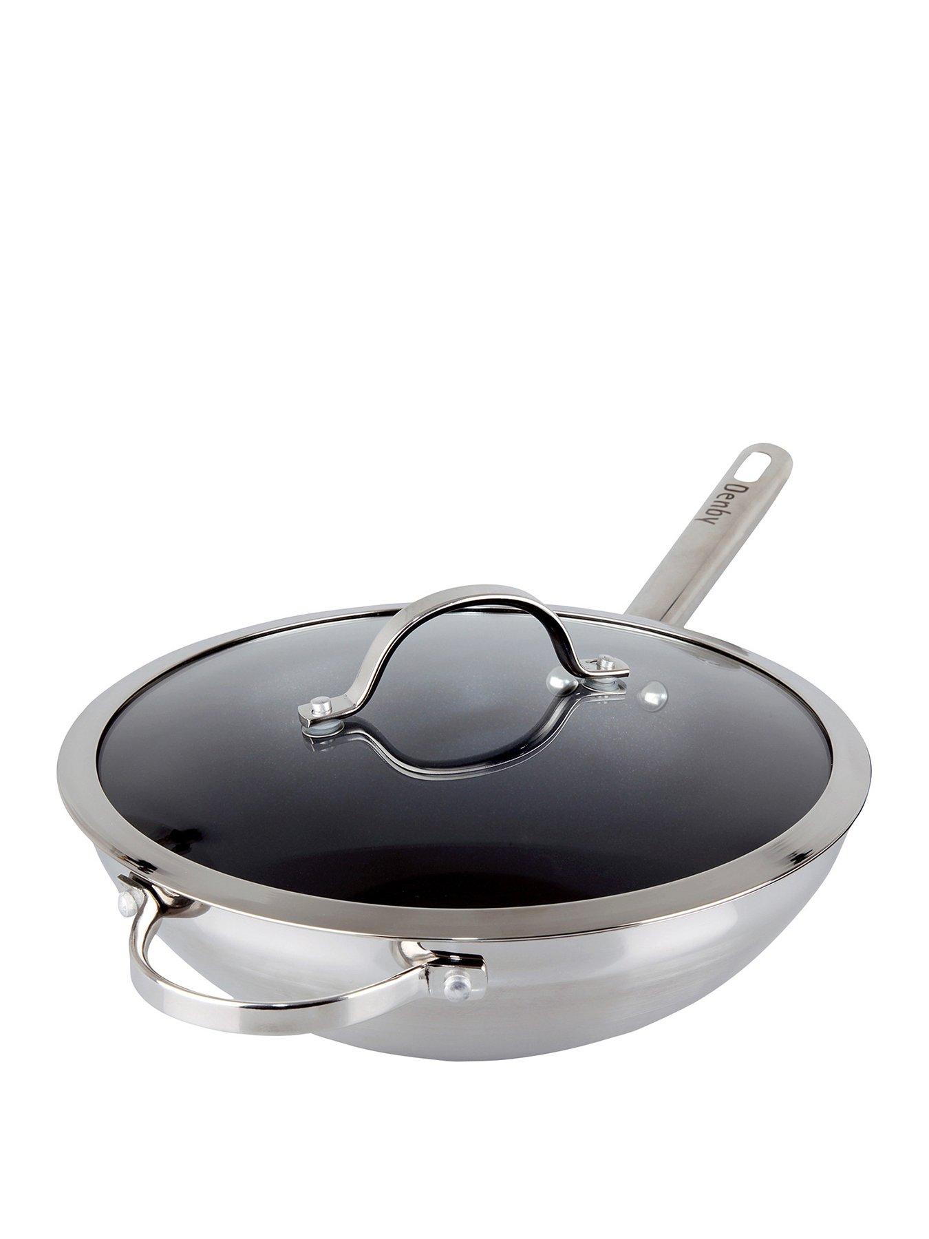Image 1 of 1 of Denby Stainless Steel 30cm Wok (With Lid - Uncoated) (Mo)