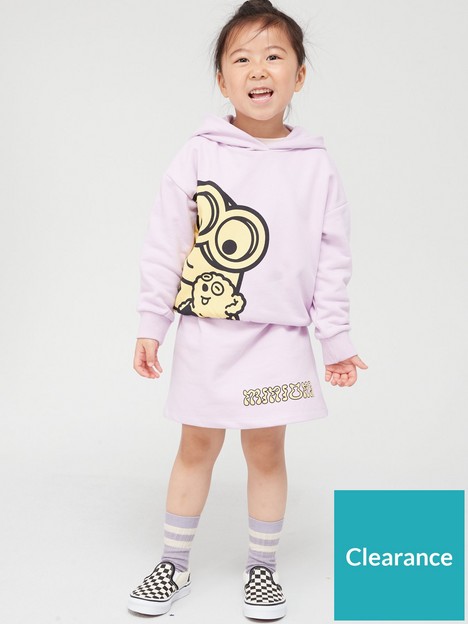 minions-girlsnbspminions-2-piece-teddy-hoodienbspamp-skirt-set-lilac