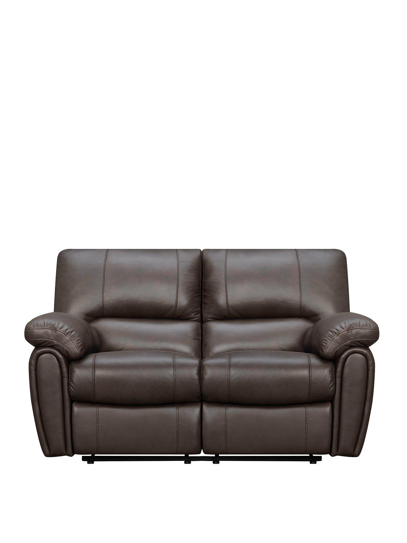 Very Home Leighton Leather/Faux Leather 2 Seater High Back Recliner Sofa - Brown - FSC® Certified