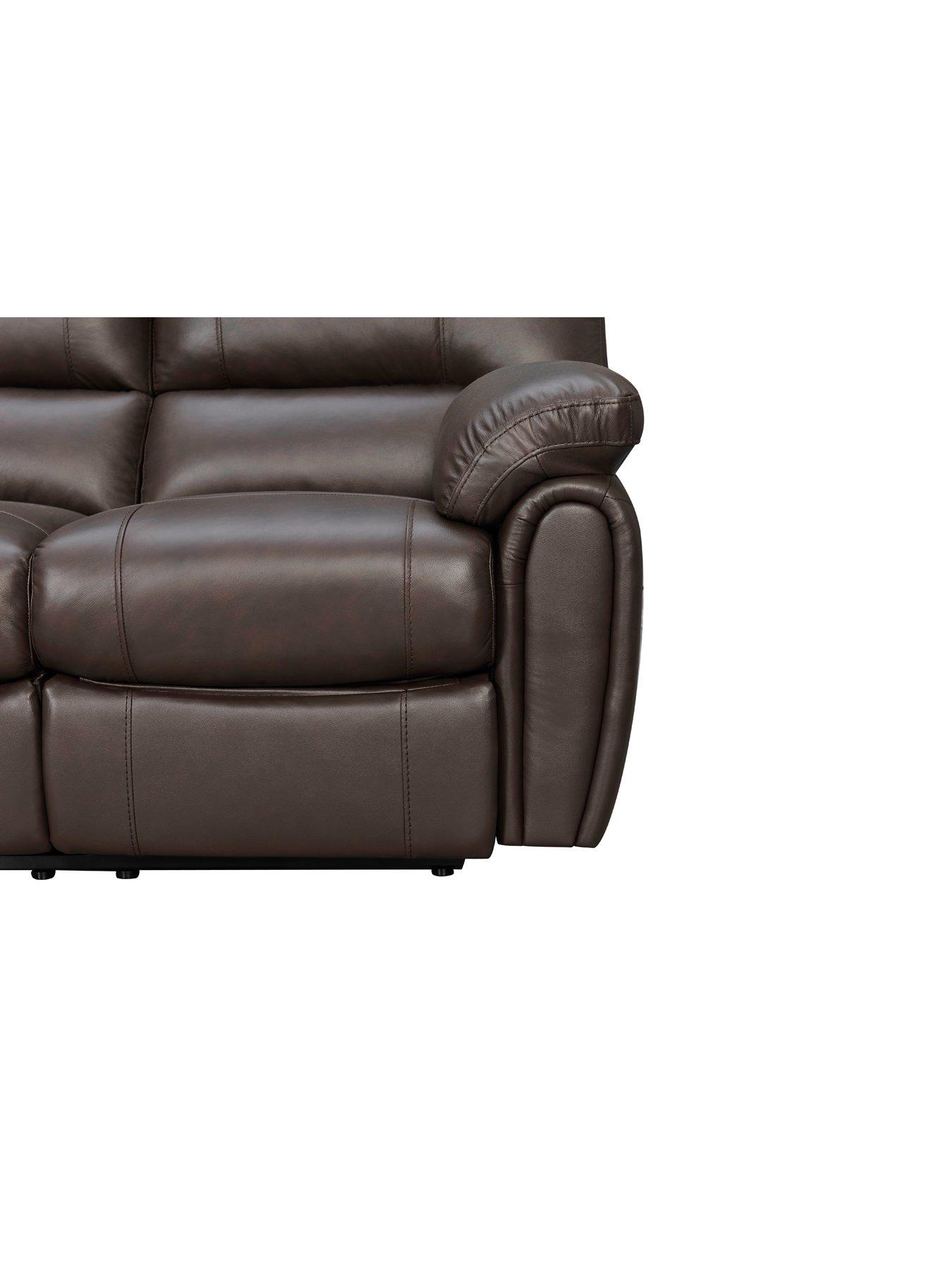 Image 3 of 5 of The Very Collection Leighton&nbsp;Leather/Faux Leather Power High Back Recliner Corner Group Sofa - Brown&nbsp;- FSC&reg; Certified