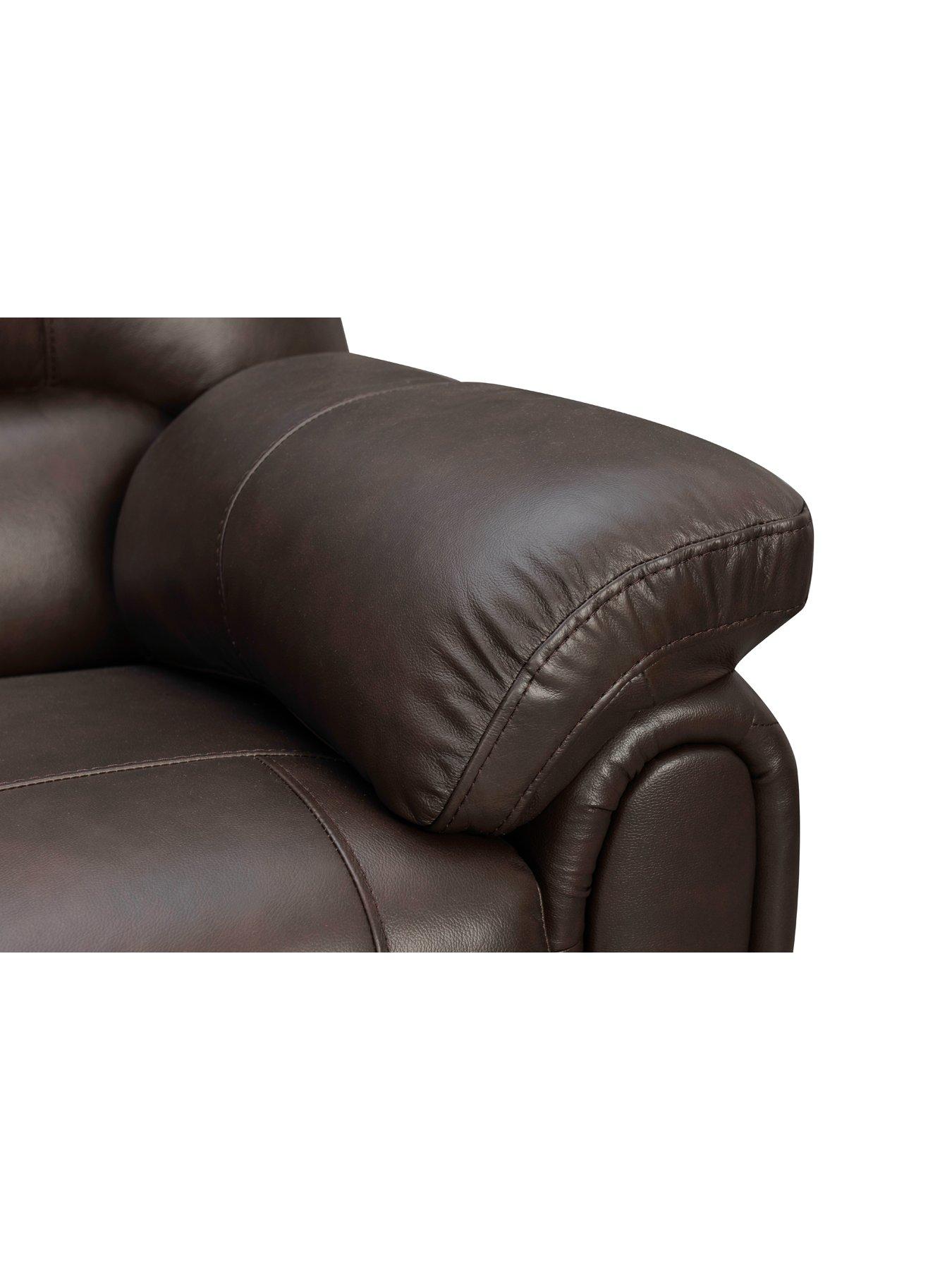 Image 4 of 5 of The Very Collection Leighton&nbsp;Leather/Faux Leather Power High Back Recliner Corner Group Sofa - Brown&nbsp;- FSC&reg; Certified
