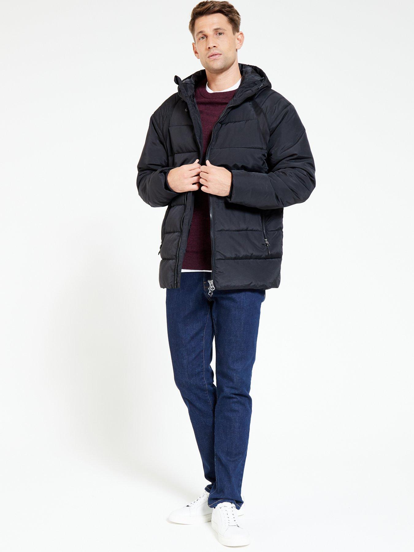very-man-midweight-hooded-padded-coat-blackfront