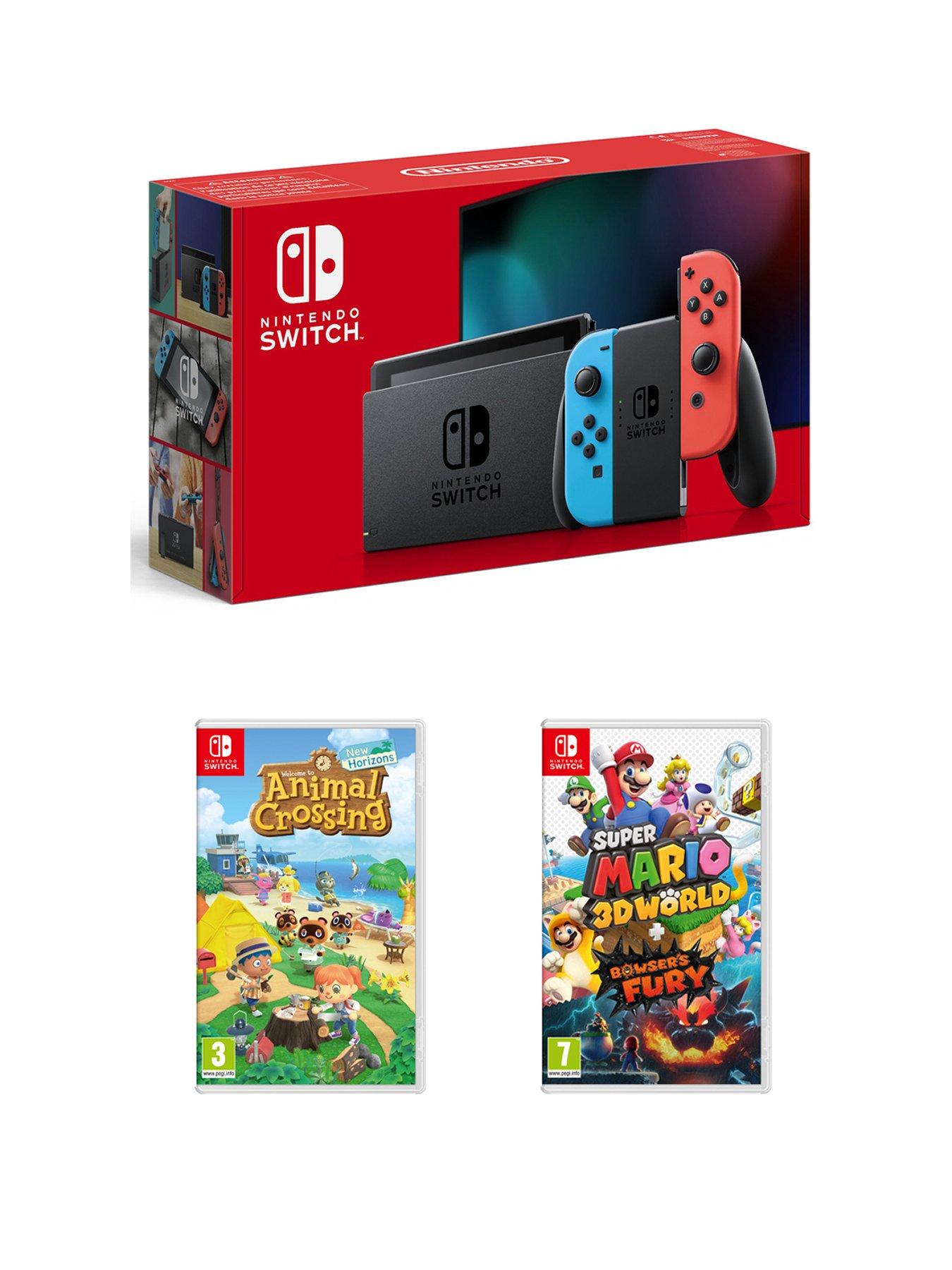 Nintendo Switch (Neon Blue/Red) with Super Mario 3D World +