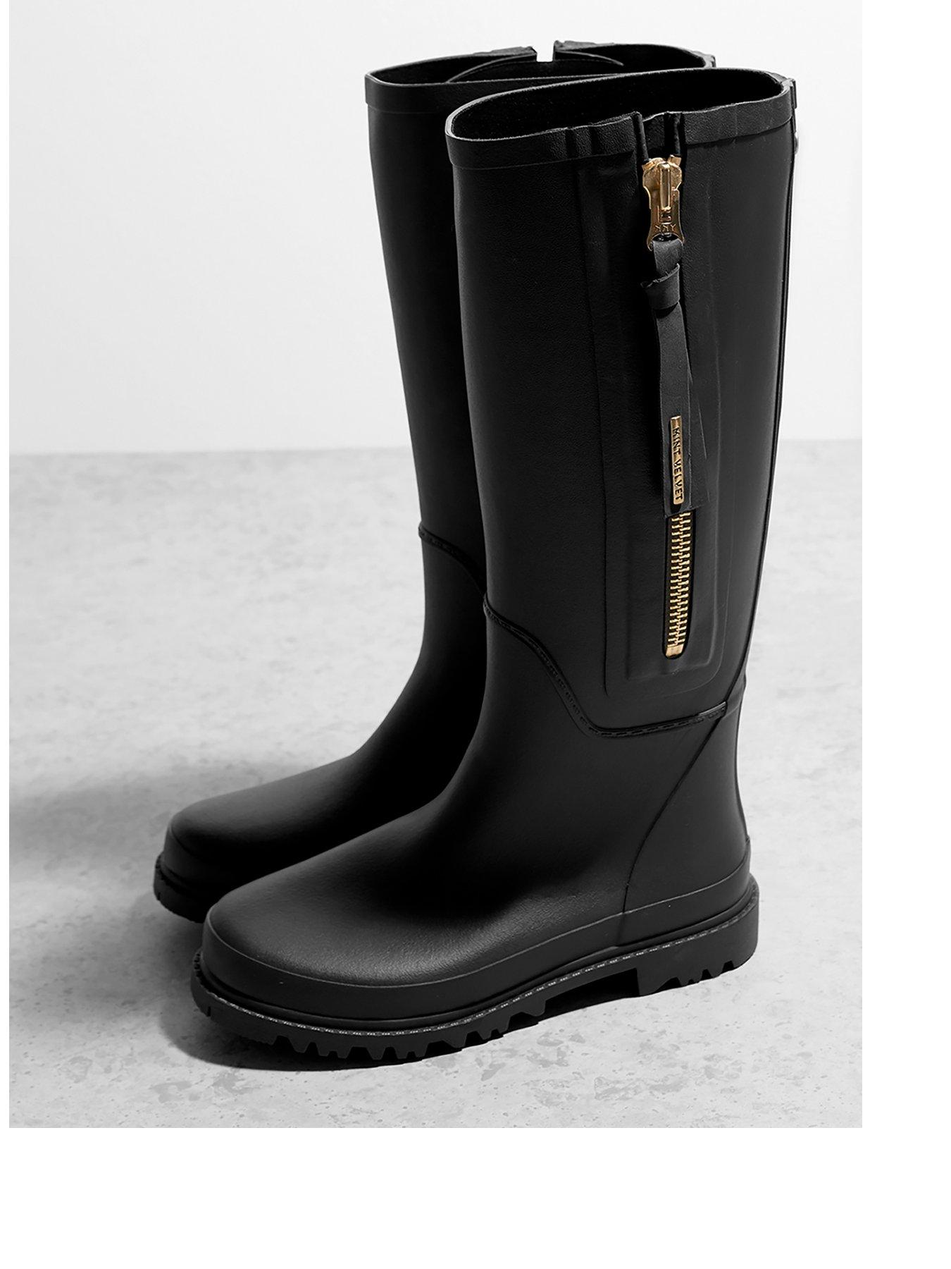 Image 3 of 4 of Mint Velvet April Zip Detail Wellies - Black