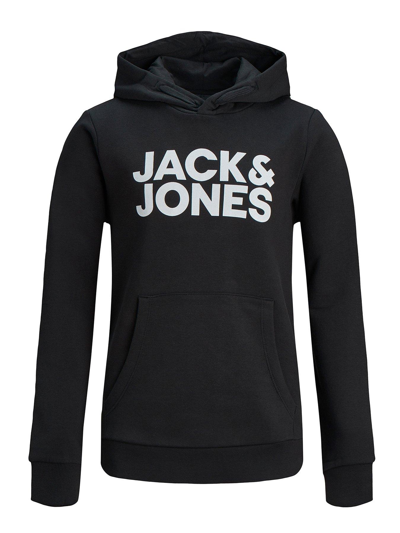 jack-jones-junior-boys-essential-large-logo-hoodie-blackfront