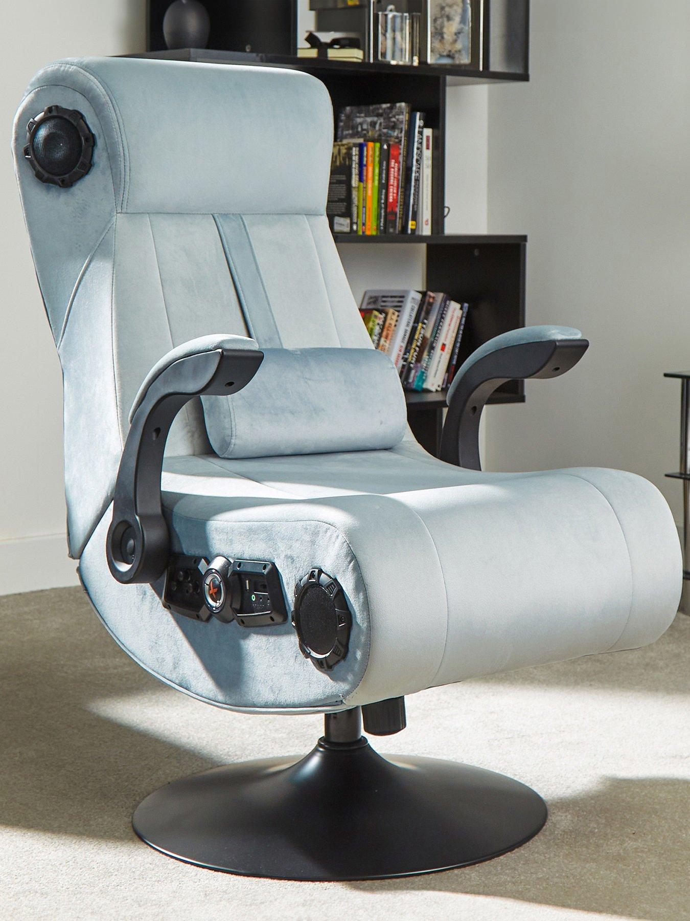 undefined X Rocker Play Deluxe Silver 4.1 Multi-Stereo Audio Media Chair with Vibration