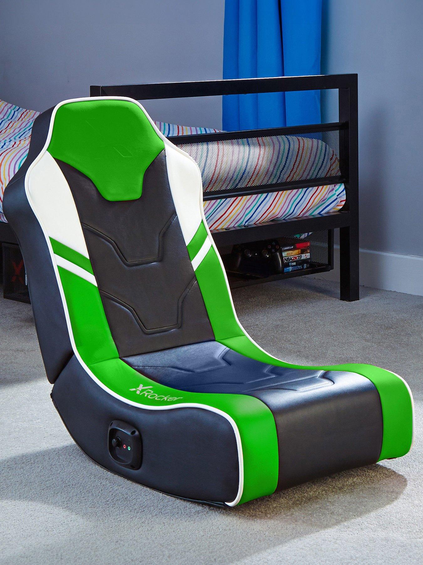 undefined X Rocker Shadow 2.0 Green Stereo Audio Gaming Floor Rocker