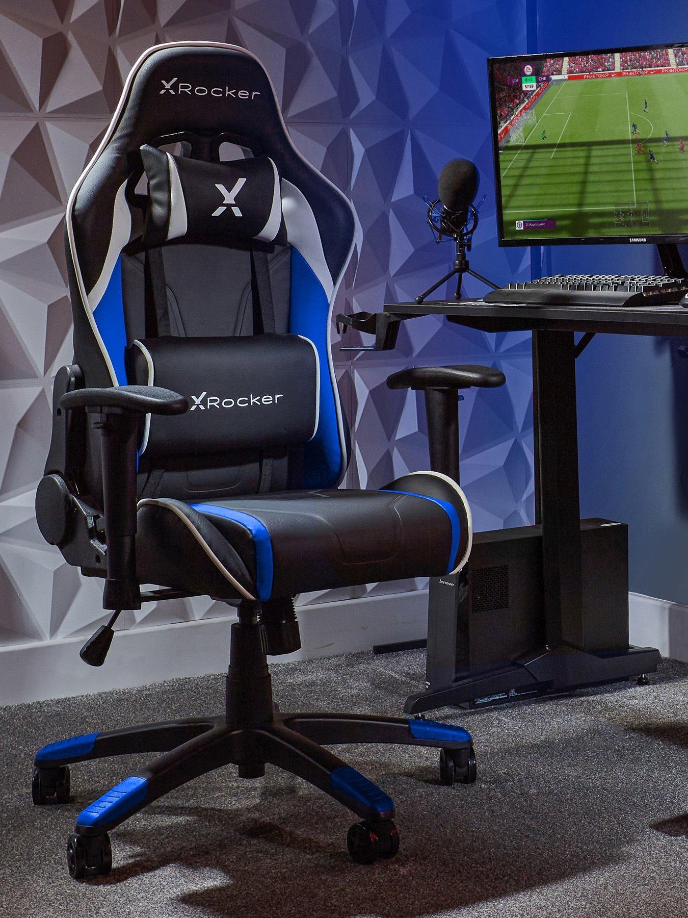 X Rocker Agility Black/Blue Junior PC Office Gaming Chair