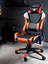 x-rocker-agility-orangeblack-sport-esport-pc-office-gaming-chairfront