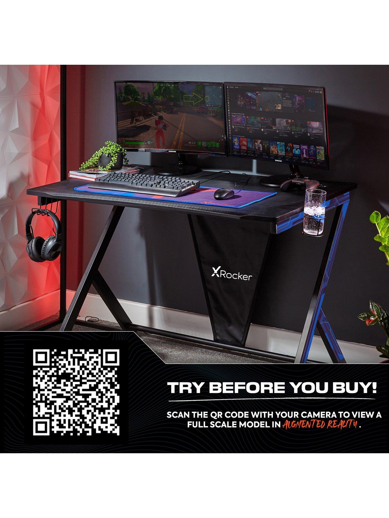 x-rocker-ocelot-gaming-desk-with-redblue-stickers-with-mousepadback