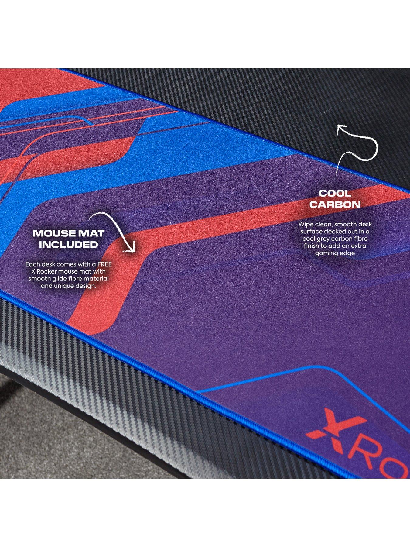 x-rocker-ocelot-gaming-desk-with-redblue-stickers-with-mousepaddetail