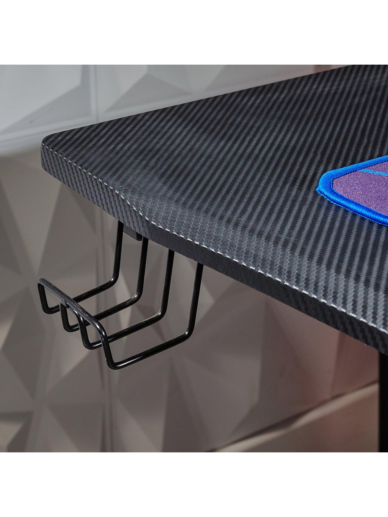 Image 5 of 7 of X Rocker Ocelot Gaming Desk with Red/Blue Stickers