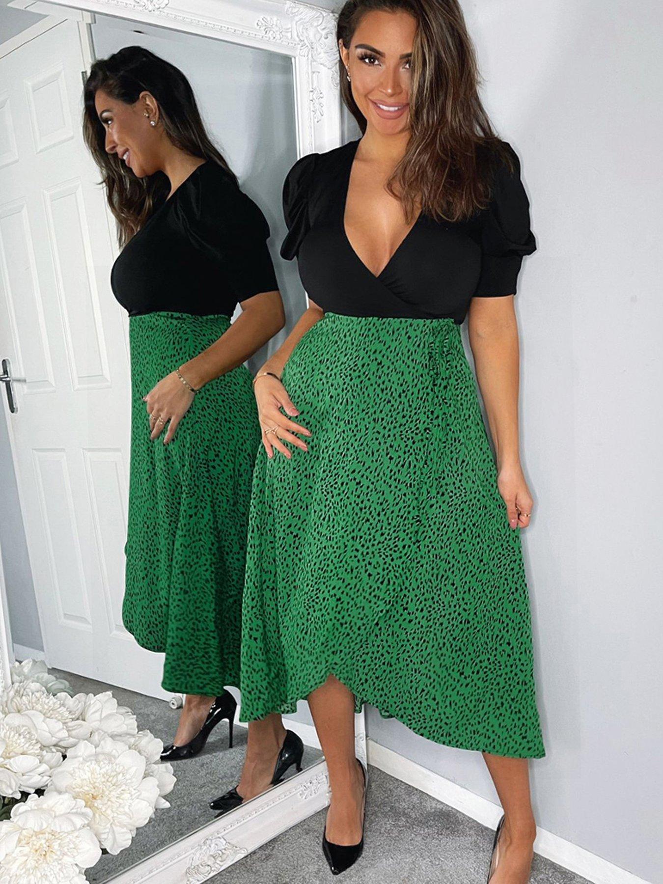 AX Paris Animal Two In One Midi Dress - Green | Very Ireland