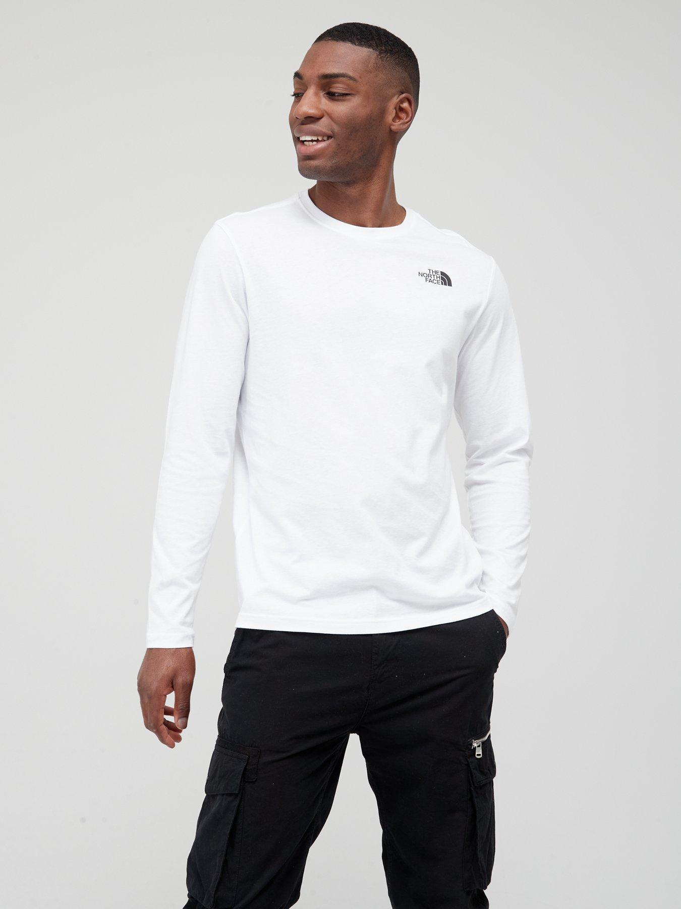 The north face men's long sleeve on sale red box tee