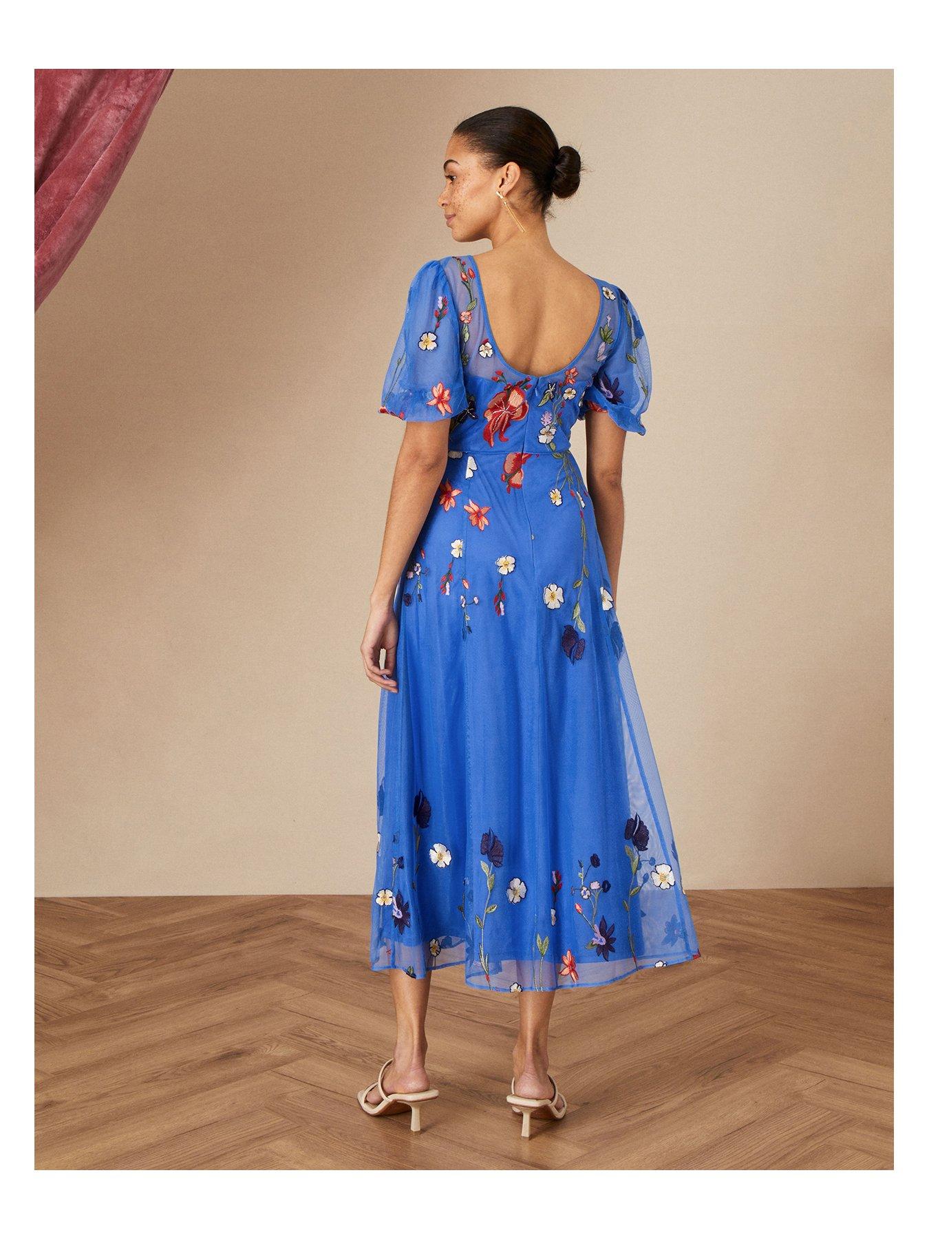 Monsoon cobalt blue dress sales