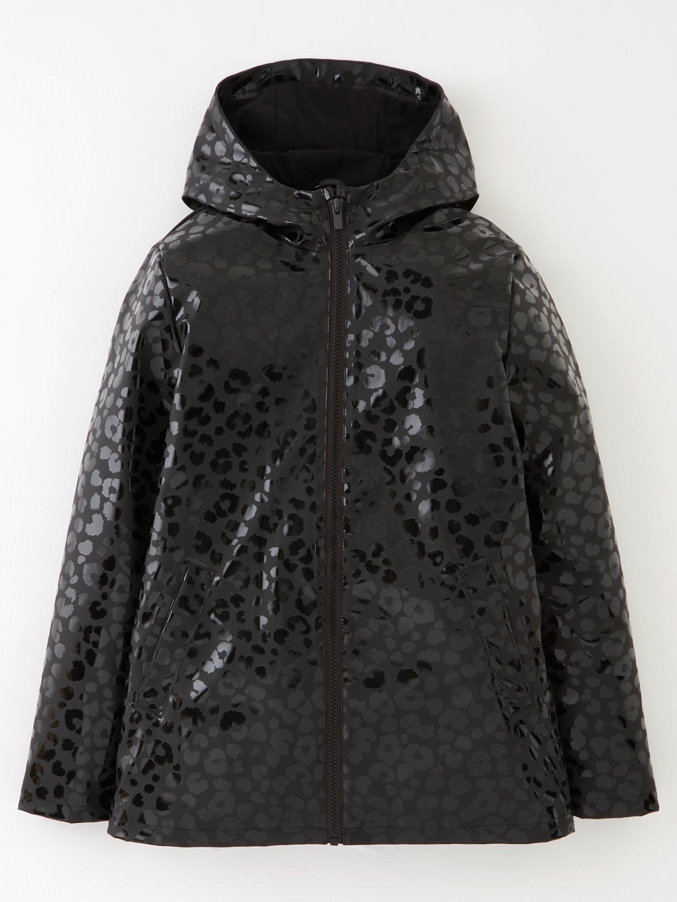 Girls black store rain mac