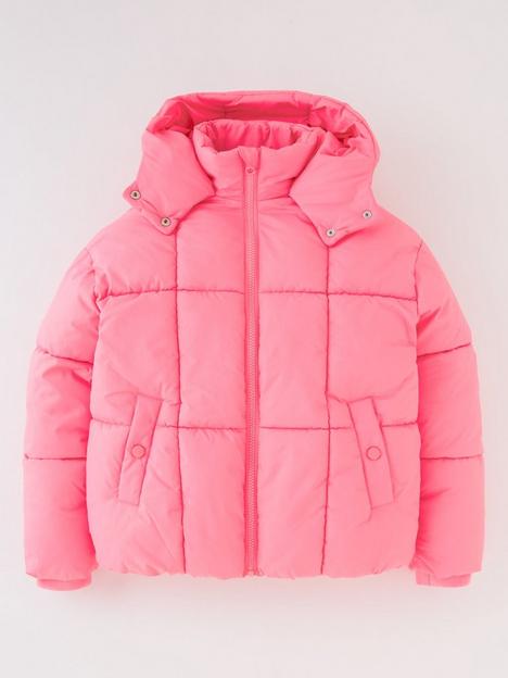 v-by-very-girls-squared-padded-coatnbsp--neon-pink