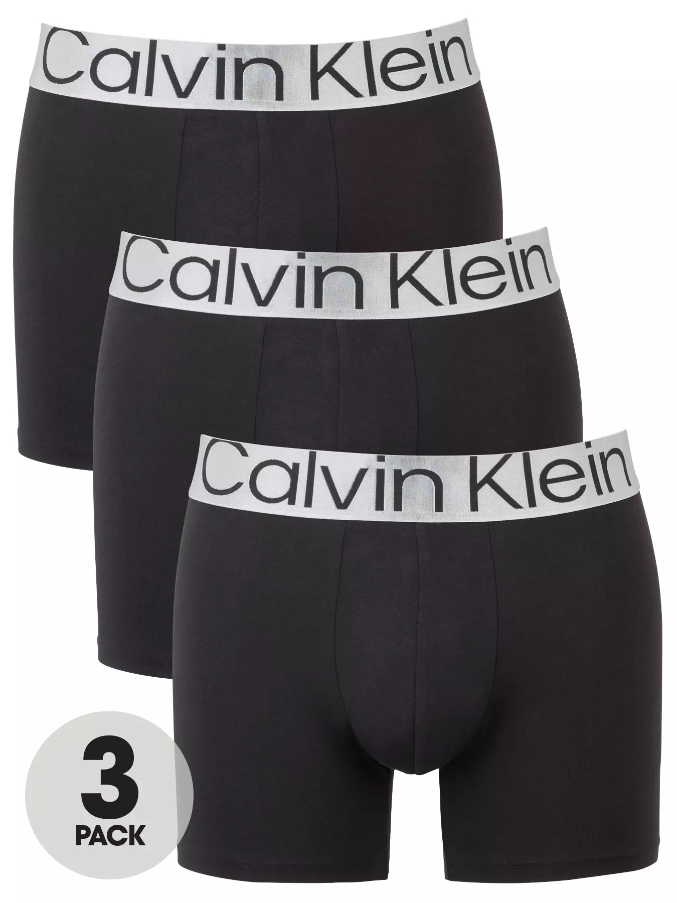 Calvin Klein Men's Modern Cotton Stretch Naturals 3-Pack Boxer Brief,  Multi, Lg 