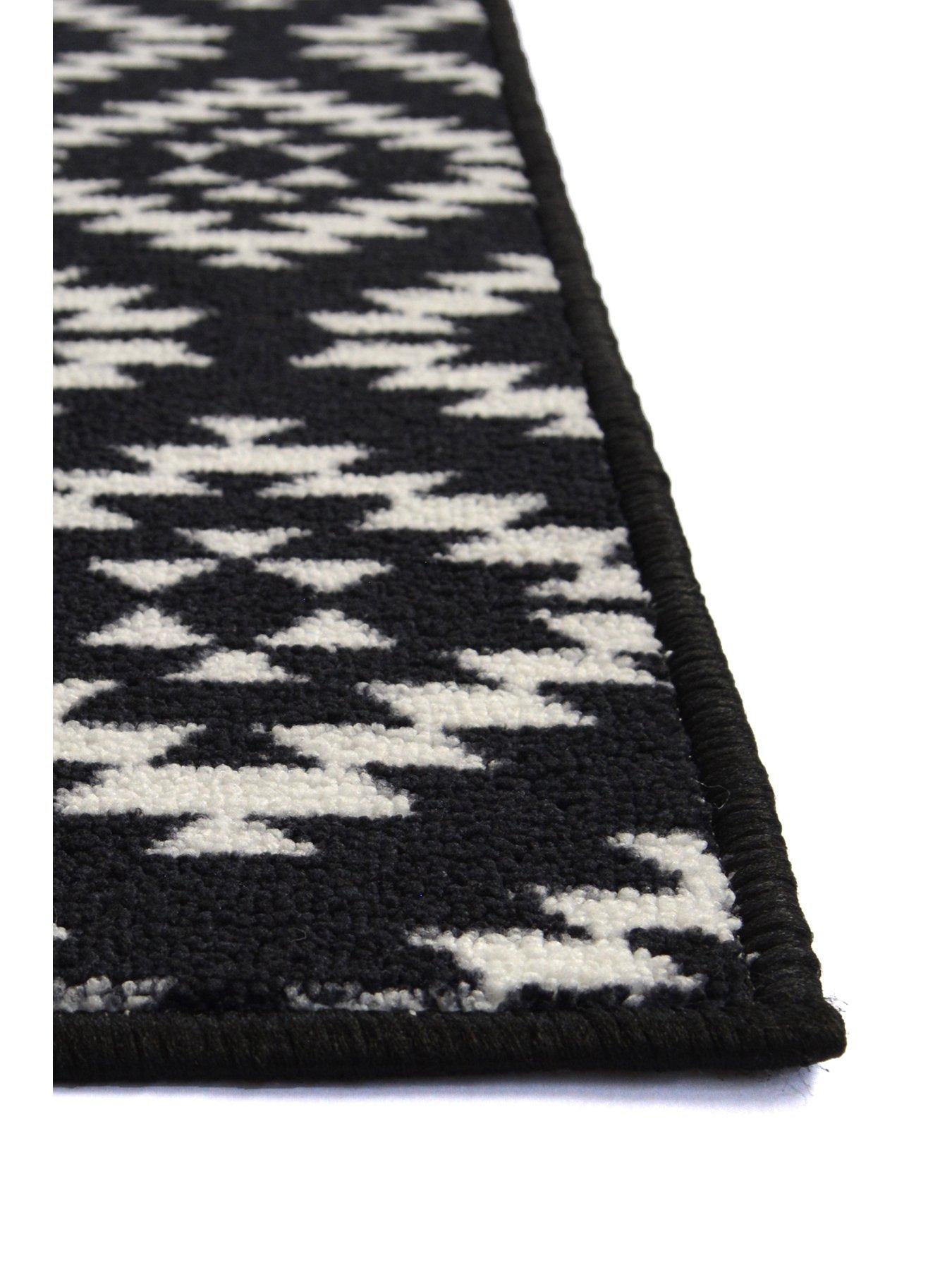 Image 4 of 5 of The Very Collection Aztec Black Diamond Runner &amp; Doormat Set