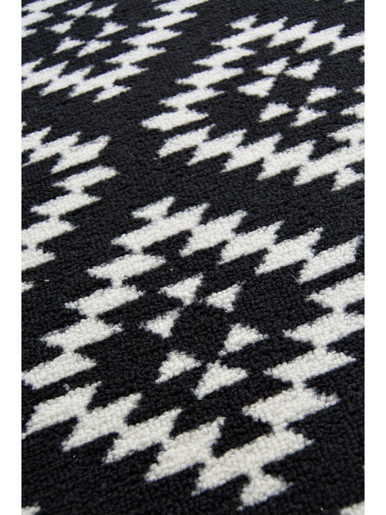 Image 5 of 5 of The Very Collection Aztec Black Diamond Runner &amp; Doormat Set