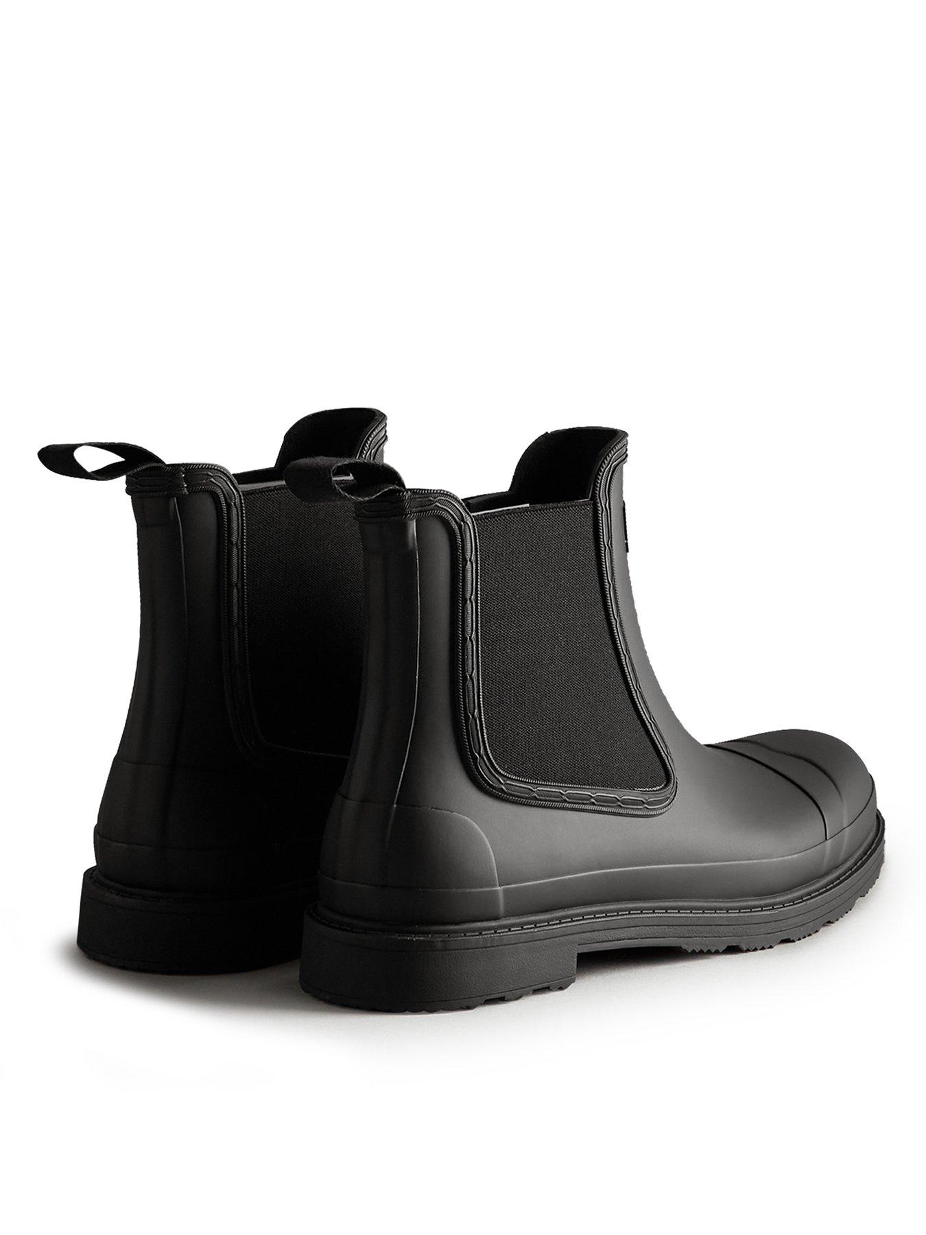 hunter-mens-commando-chelsea-boot-wellie-blackstillFront