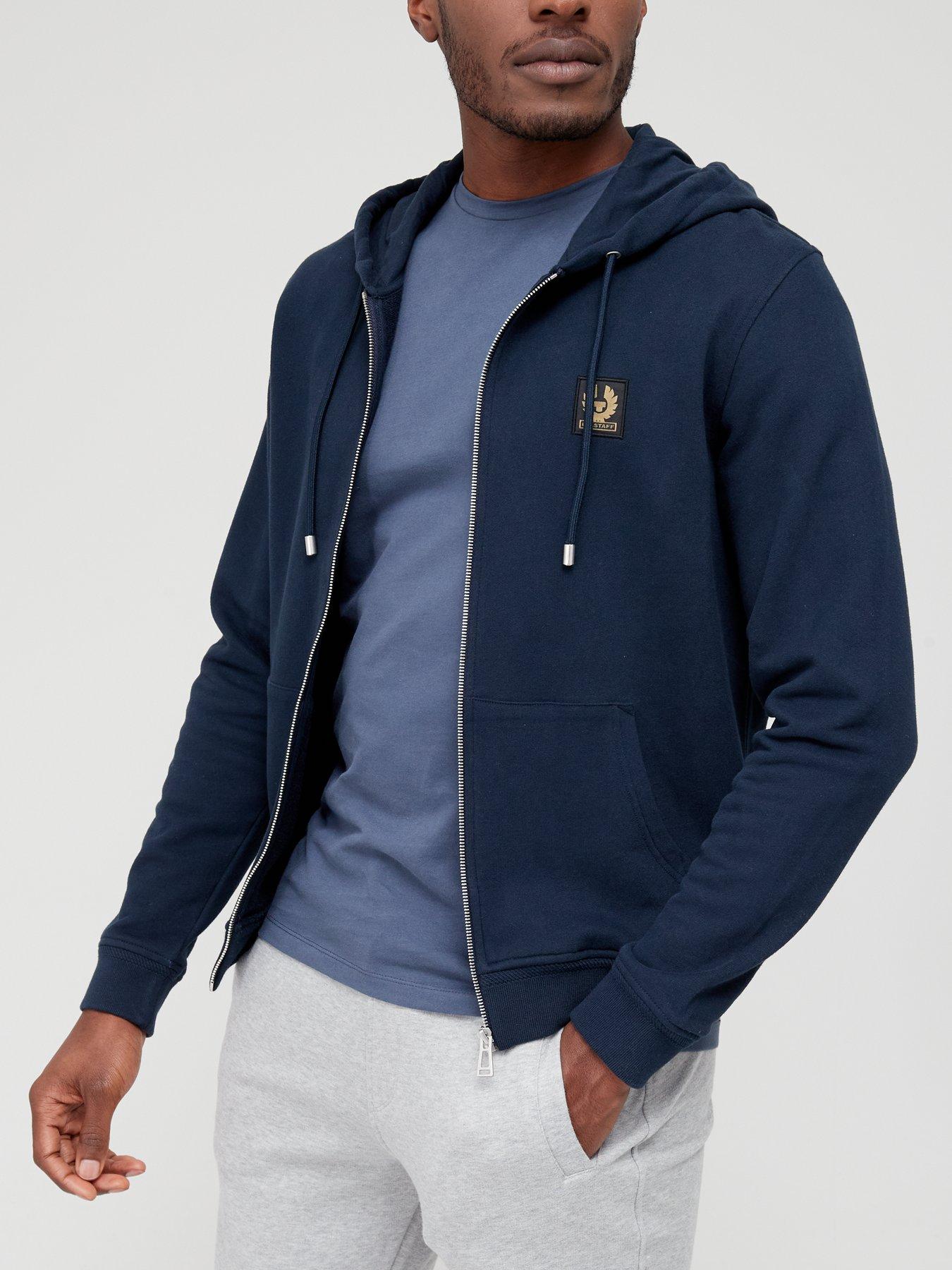 Chest Logo Zip Thru Hoodie Navy