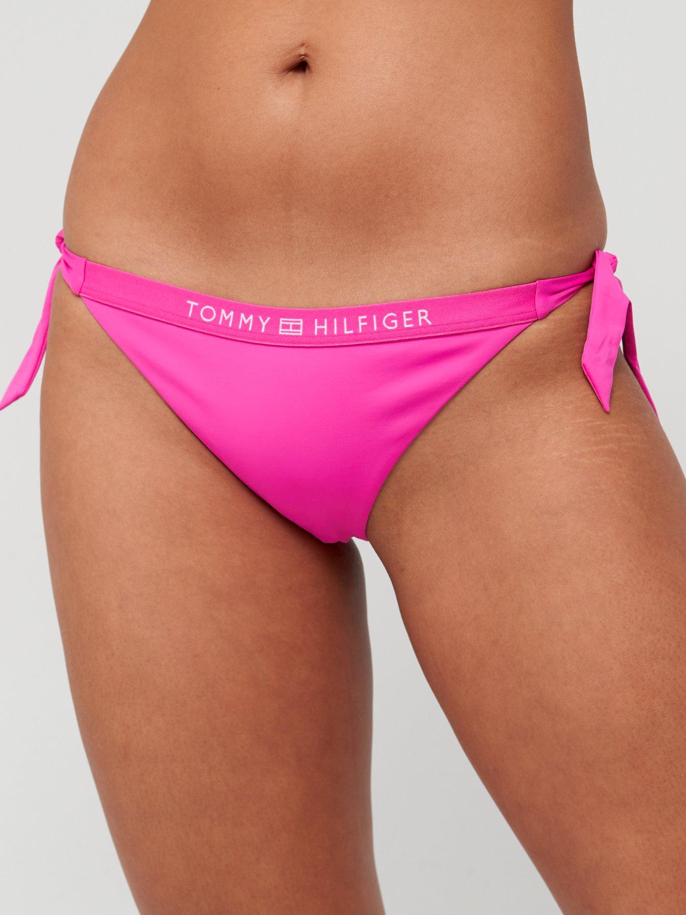 Remission Mart bro Tommy Hilfiger Core Solid Logo Side Tie Cheeky Bikini Bottom - Pink | Very  Ireland