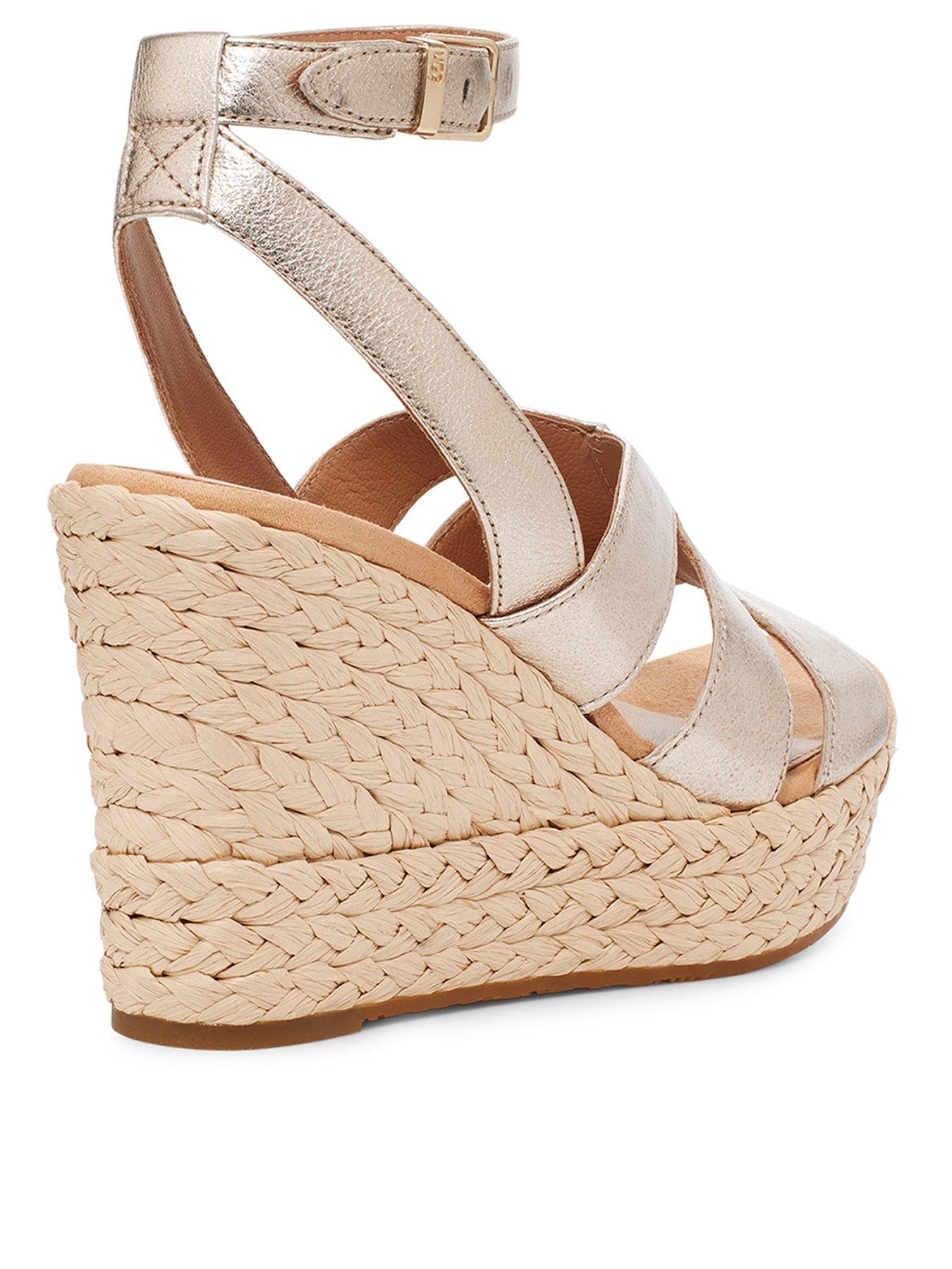 ugg-ladies-careena-wedge-sandals-goldstillFront