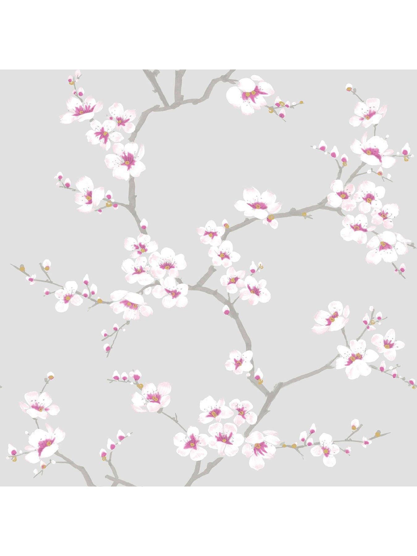 fresco-nbspapple-blossom-greypink-wallpaperback