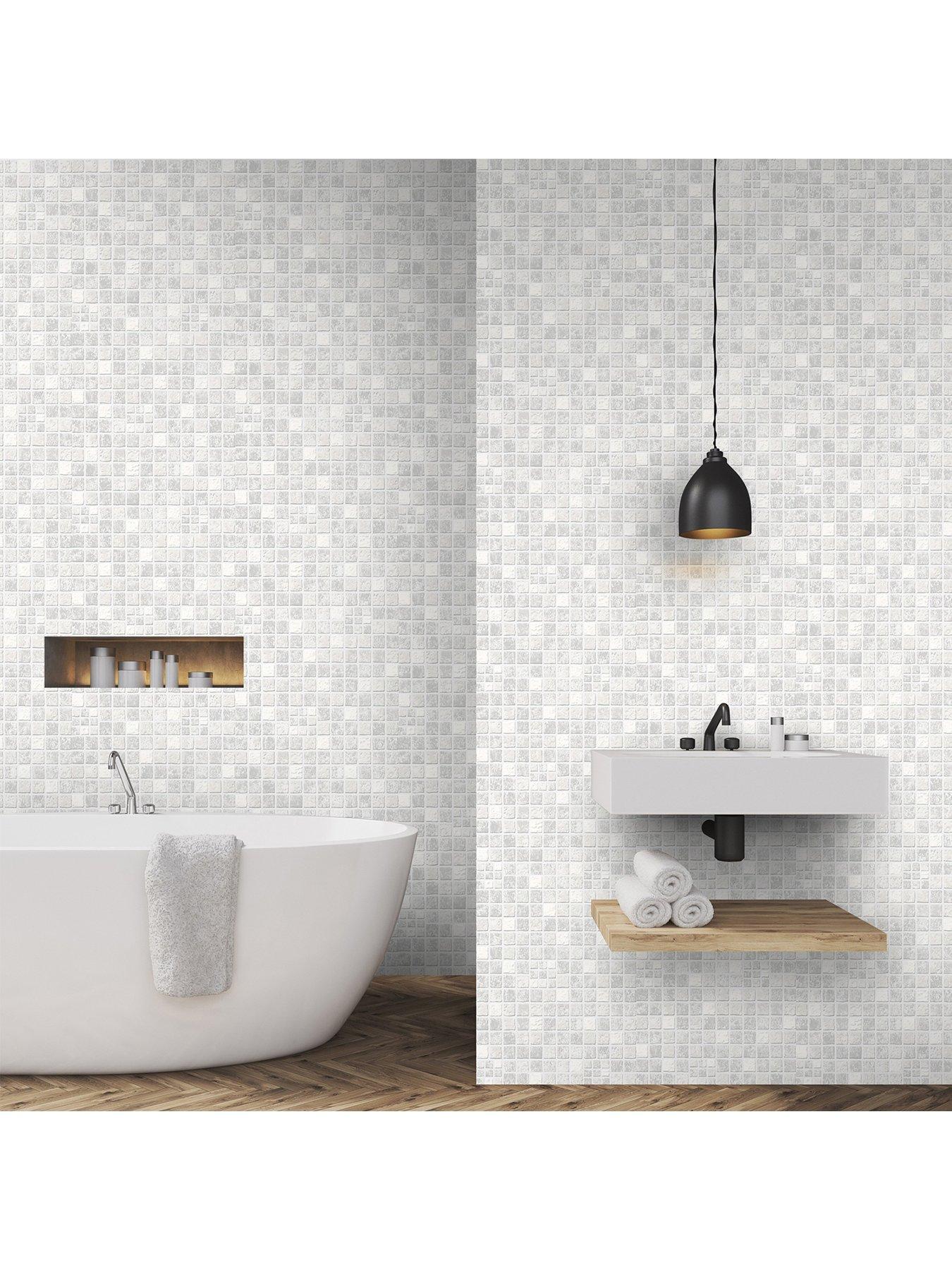 Contour Earthen Mid Grey Kitchen  &  Bathroom Wallpaper