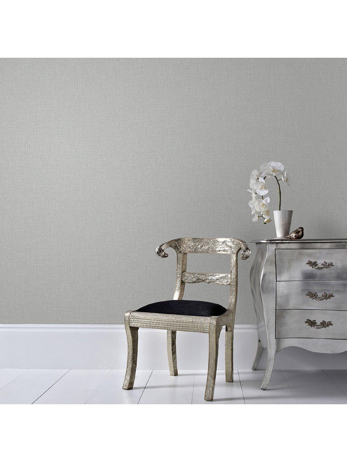 Boutique Chenille Grey/Silver Wallpaper
