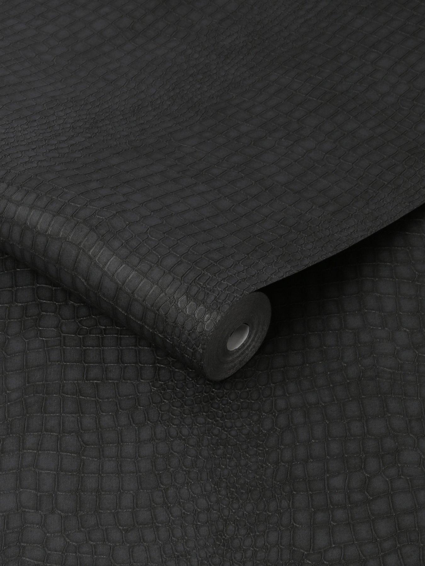 Image 3 of 3 of Superfresco Easy Crocodile Skin Wallpaper in Black