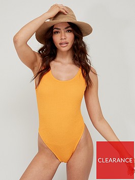 v-by-very-crinkle-scoop-neck-swimsuit-orange