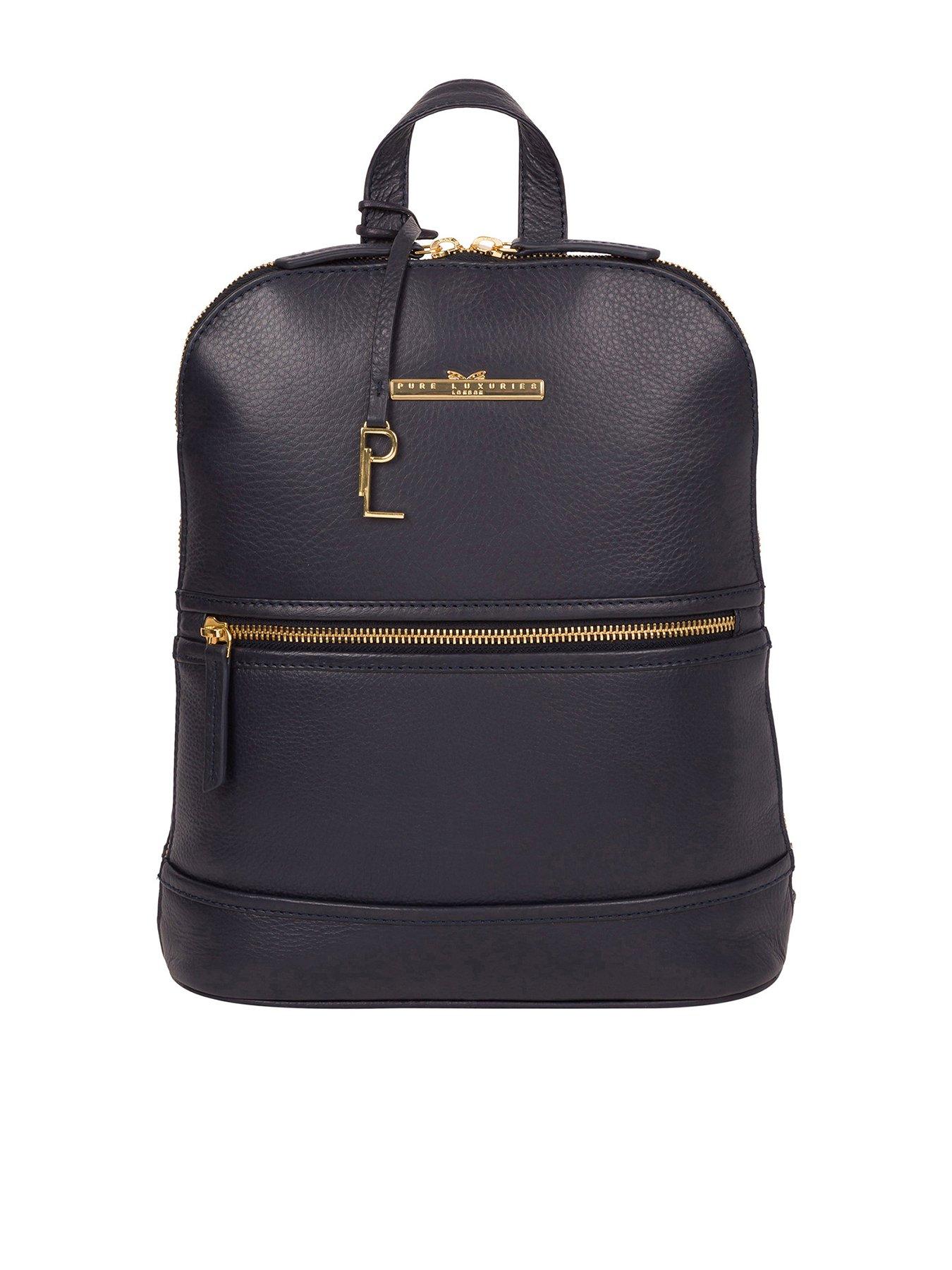 Navy cheap leather backpack