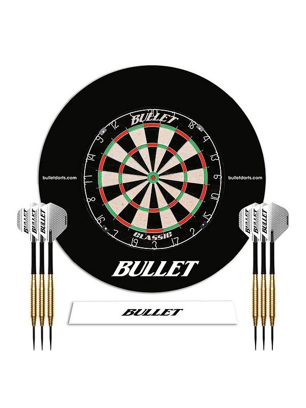 ouder plotseling Bandiet Bullet Large Darts Tournament Set - Includes Dartboard, 6 Steel Darts, EVA Surround  Ring, Throwing Line Sticker - Black | Very Ireland